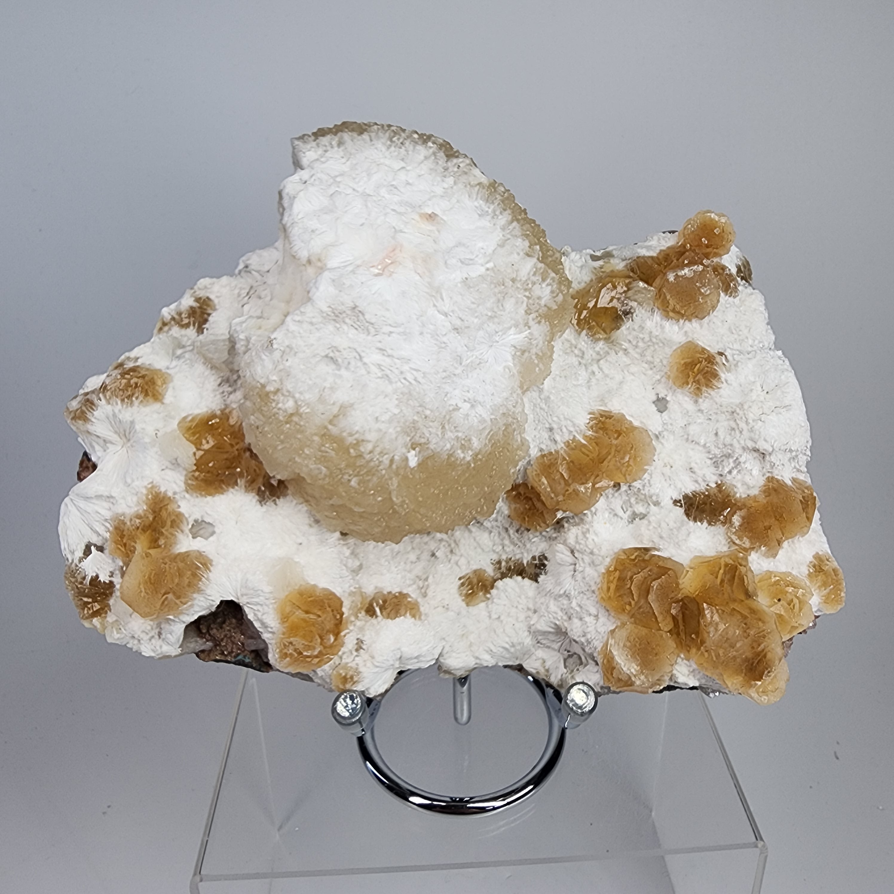 Honey Apophyllite - a Golden Hued Apophyllite with Mordenite, Okenite, Stilbite, & Chalcedony Specimen #44 afrom Maharashtra, India