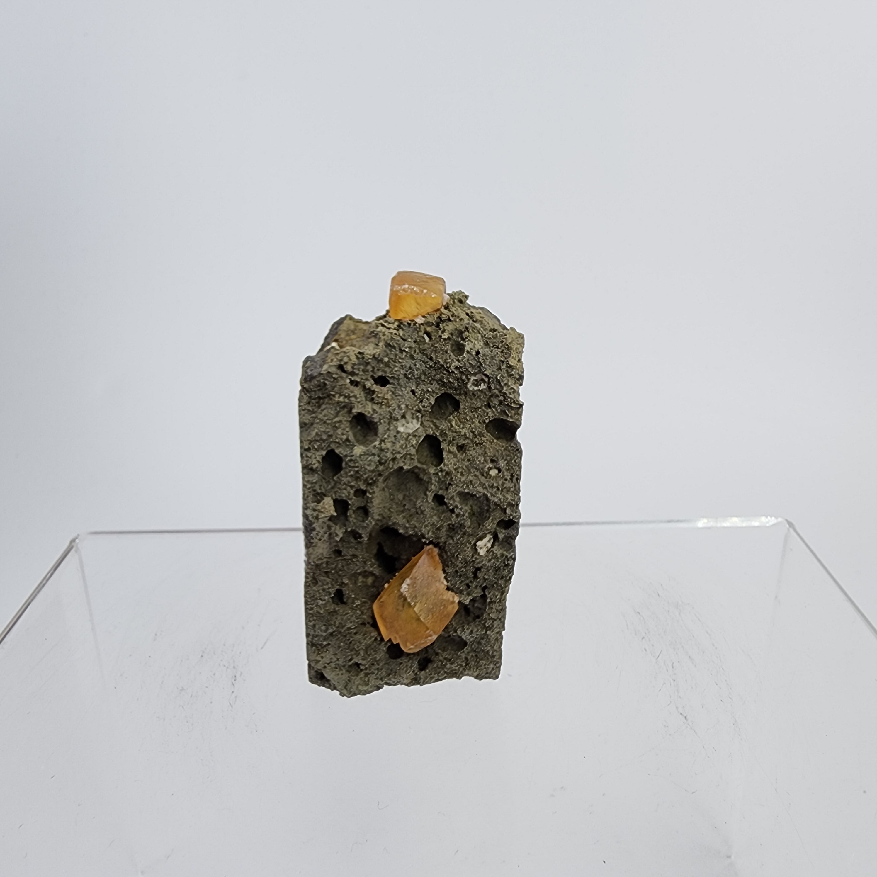 Honey Calcite on Stilbite Specimen #4 from Maharashtra, Inia