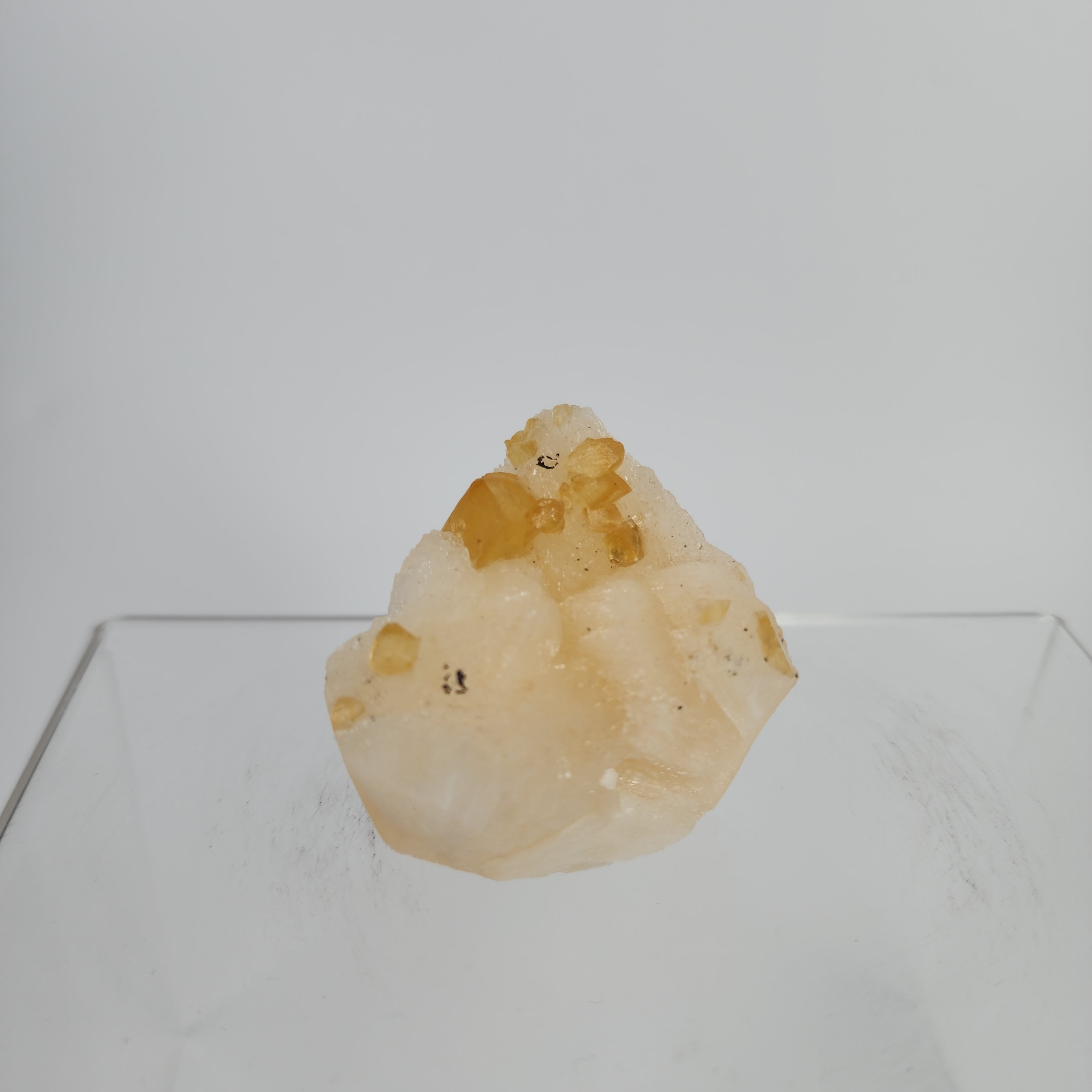 Honey Calcite on Stilbite Specimen #5 from Maharashtra, Inia