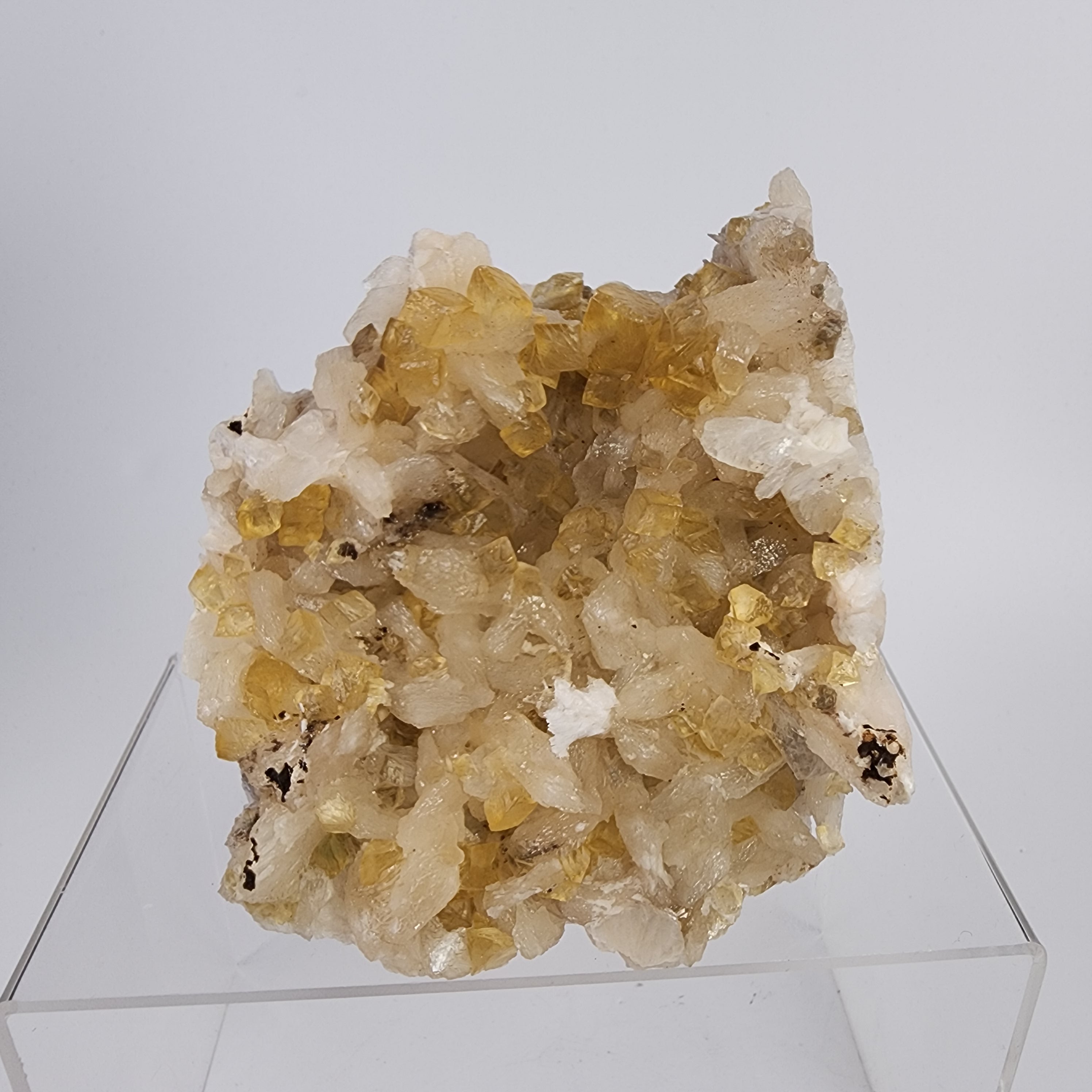 Honey Calcite on Stilbite Specimen #16 from Maharashtra, Inia