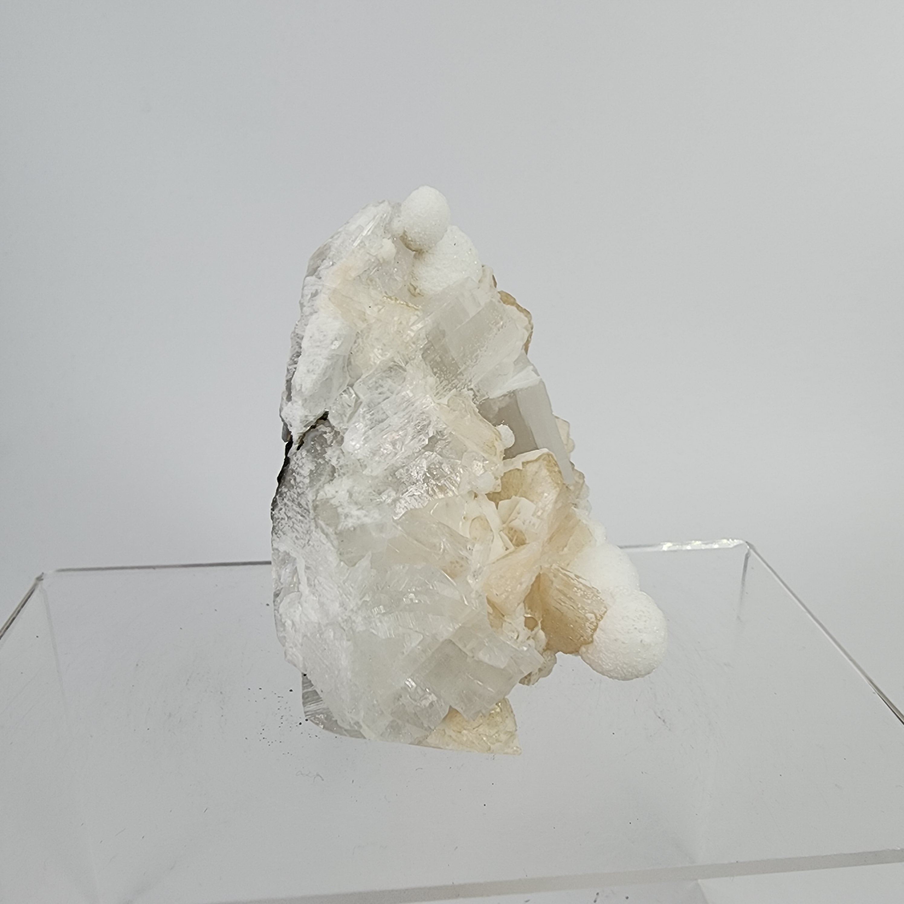 Apophyllite with Stilbite and Gyrolite Specimen #15 from Nasik, Maharashtra, India