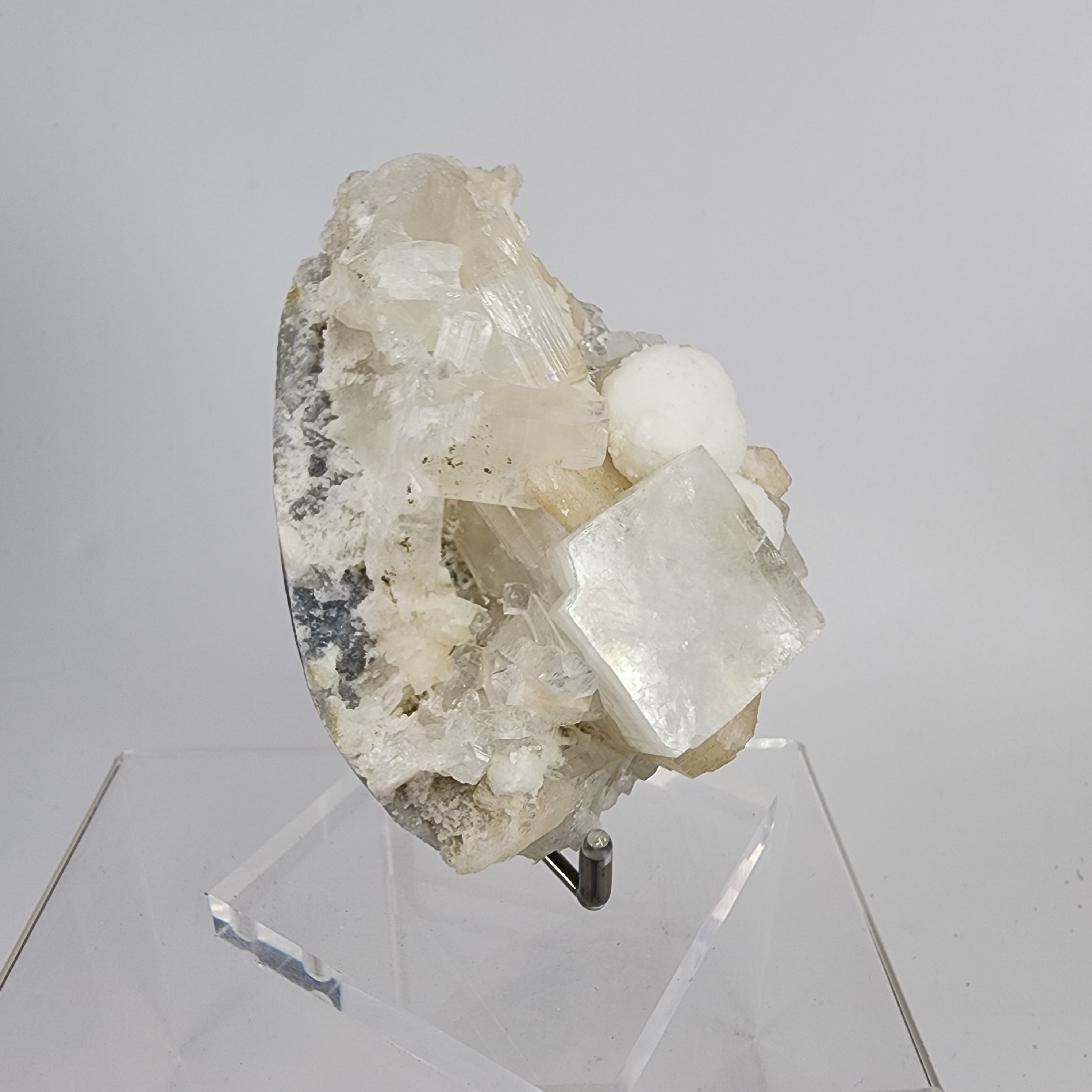 Apophyllite with Stilbite and Gyrolite Specimen #17 from Nasik, Maharashtra, India