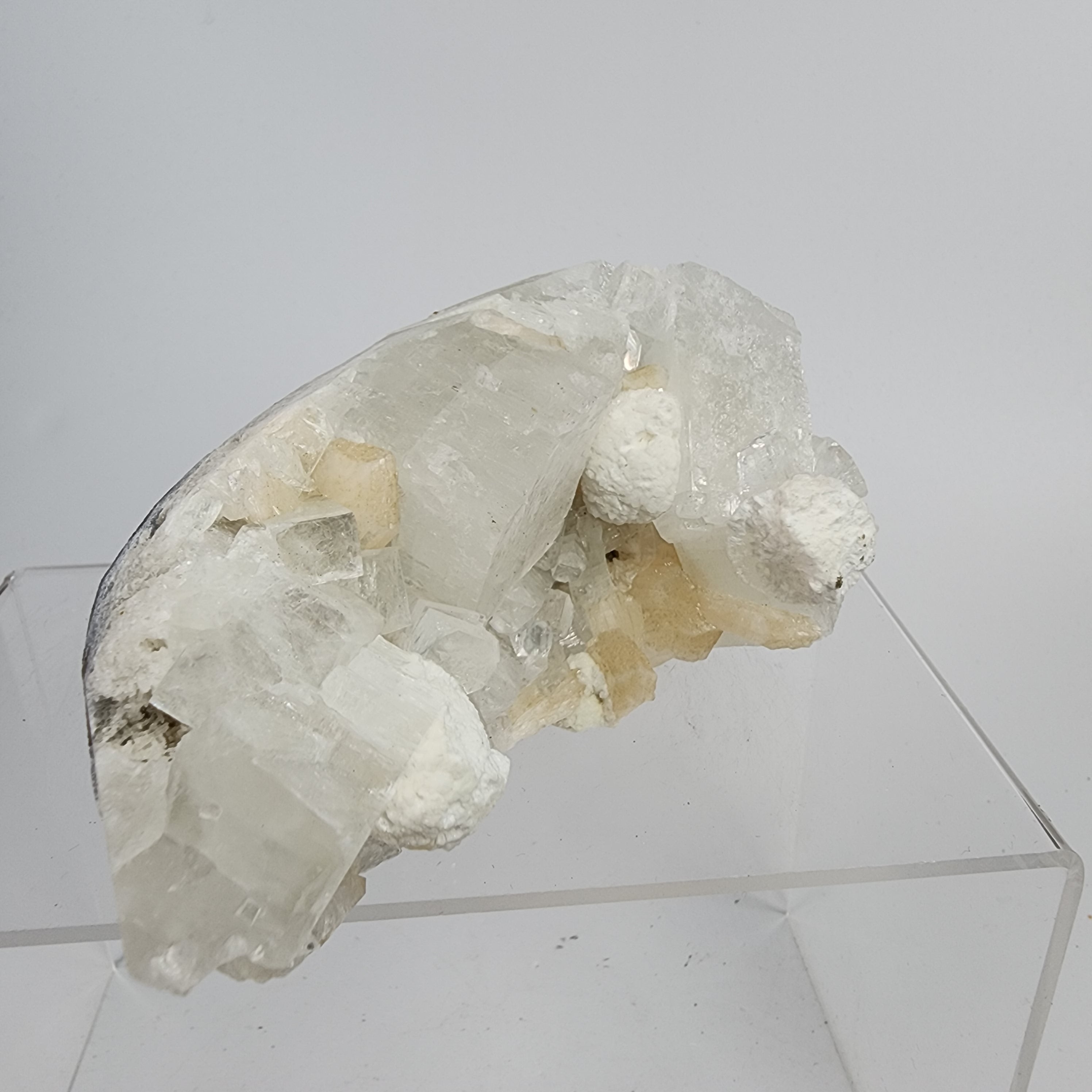 Apophyllite with Stilbite and Gyrolite Specimen #18 from Nasik, Maharashtra, India