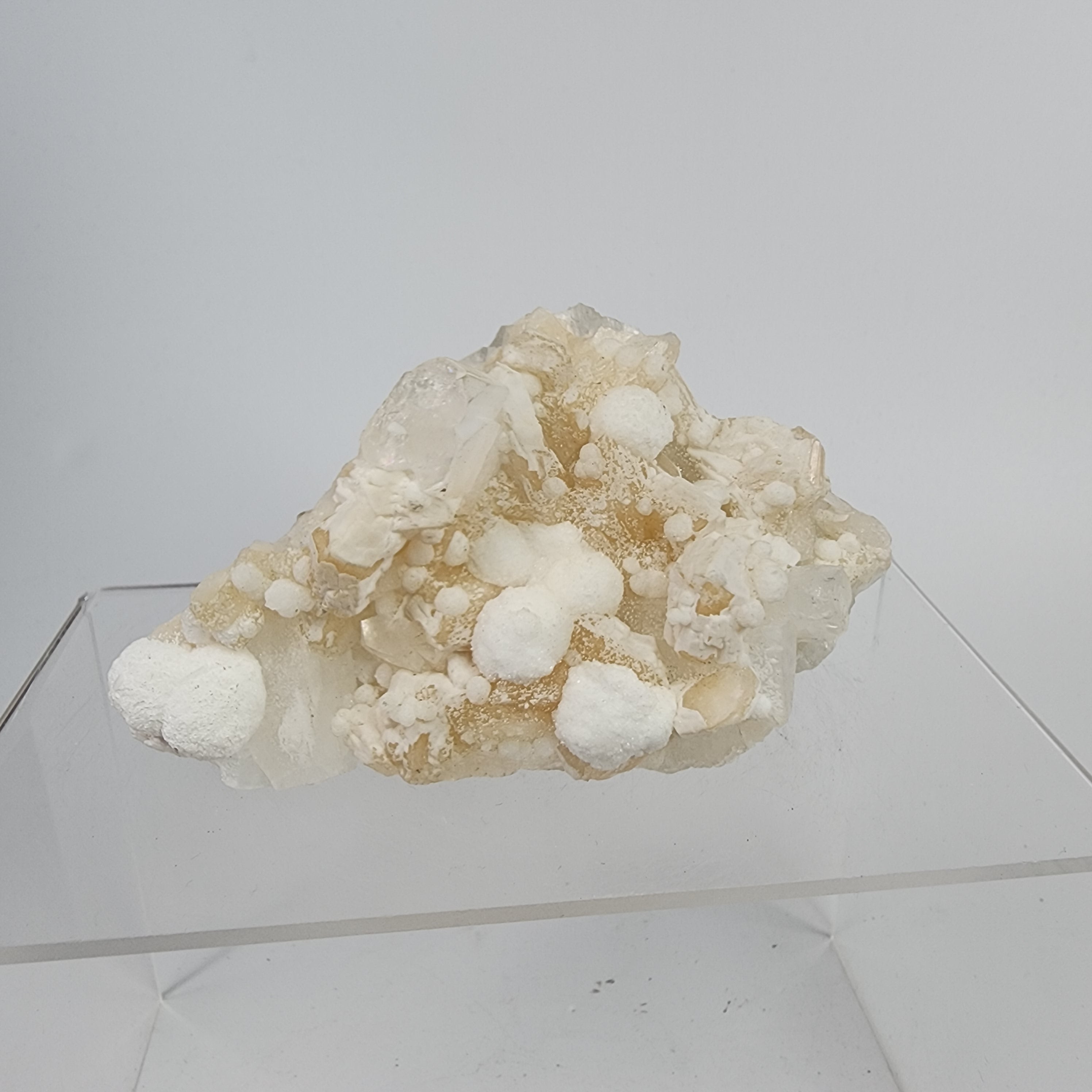 Apophyllite with Stilbite and Gyrolite Specimen #19 from Nasik, Maharashtra, India