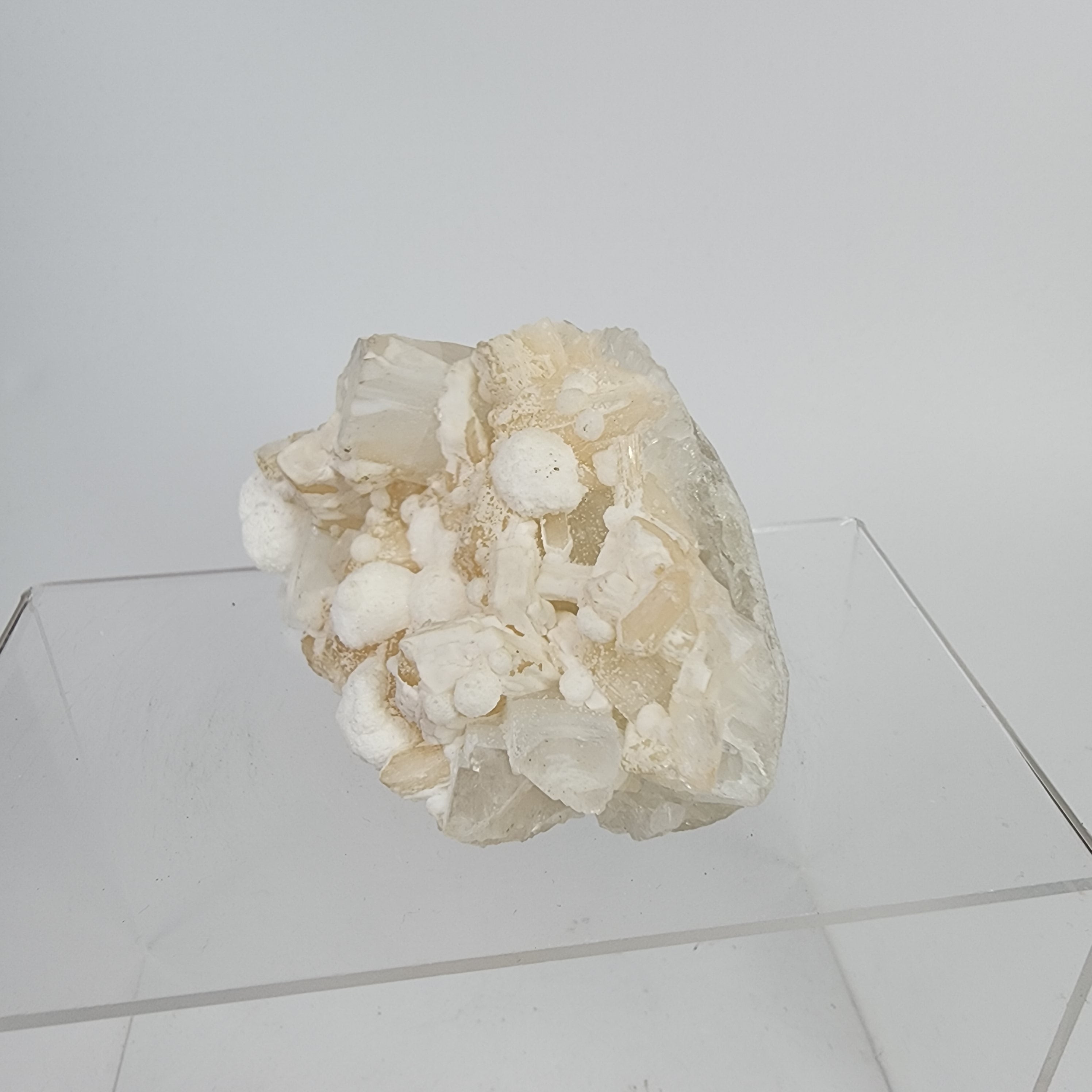 Apophyllite with Stilbite and Gyrolite Specimen #19 from Nasik, Maharashtra, India