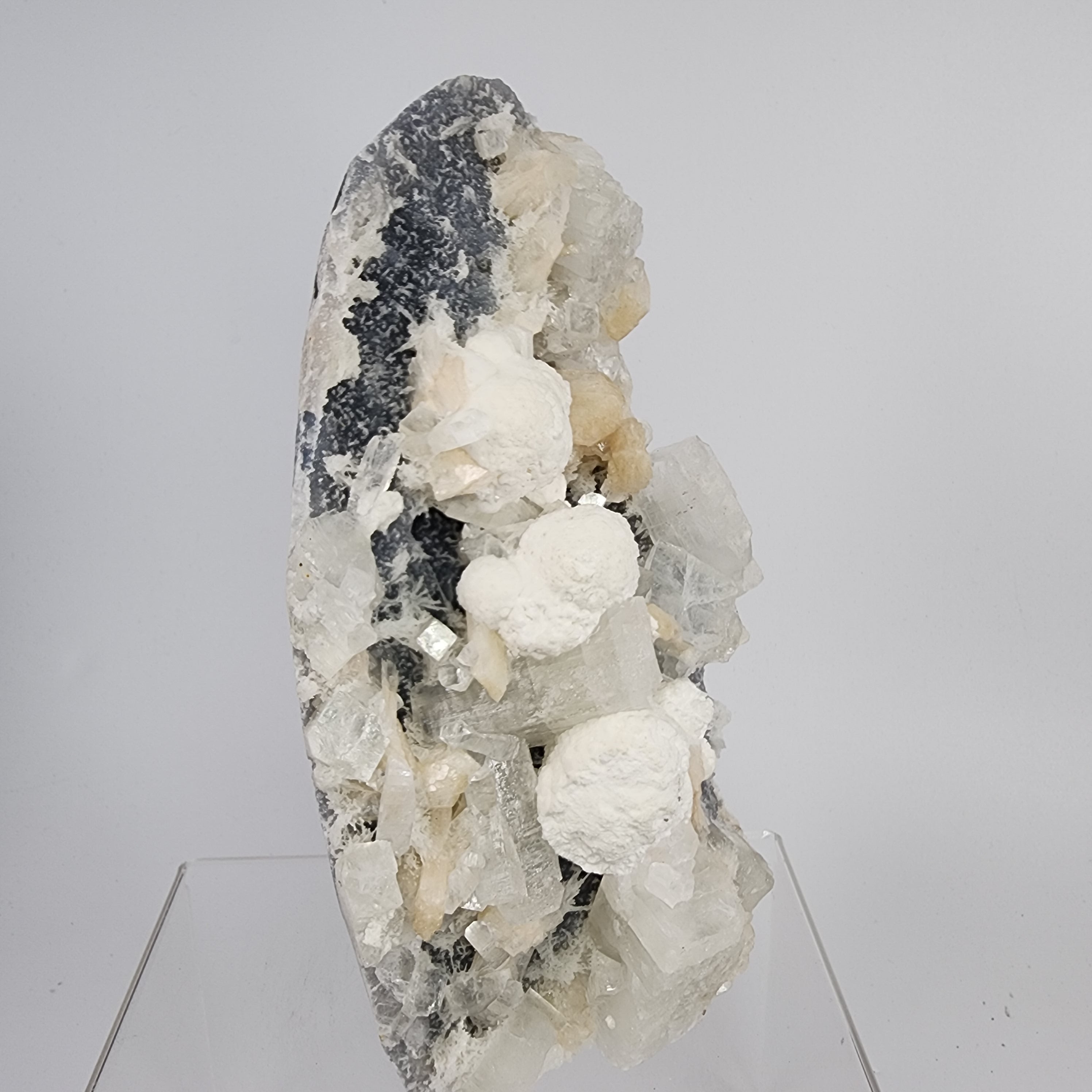 Apophyllite with Stilbite and Gyrolite Specimen #22  from Nasik, Maharashtra, India