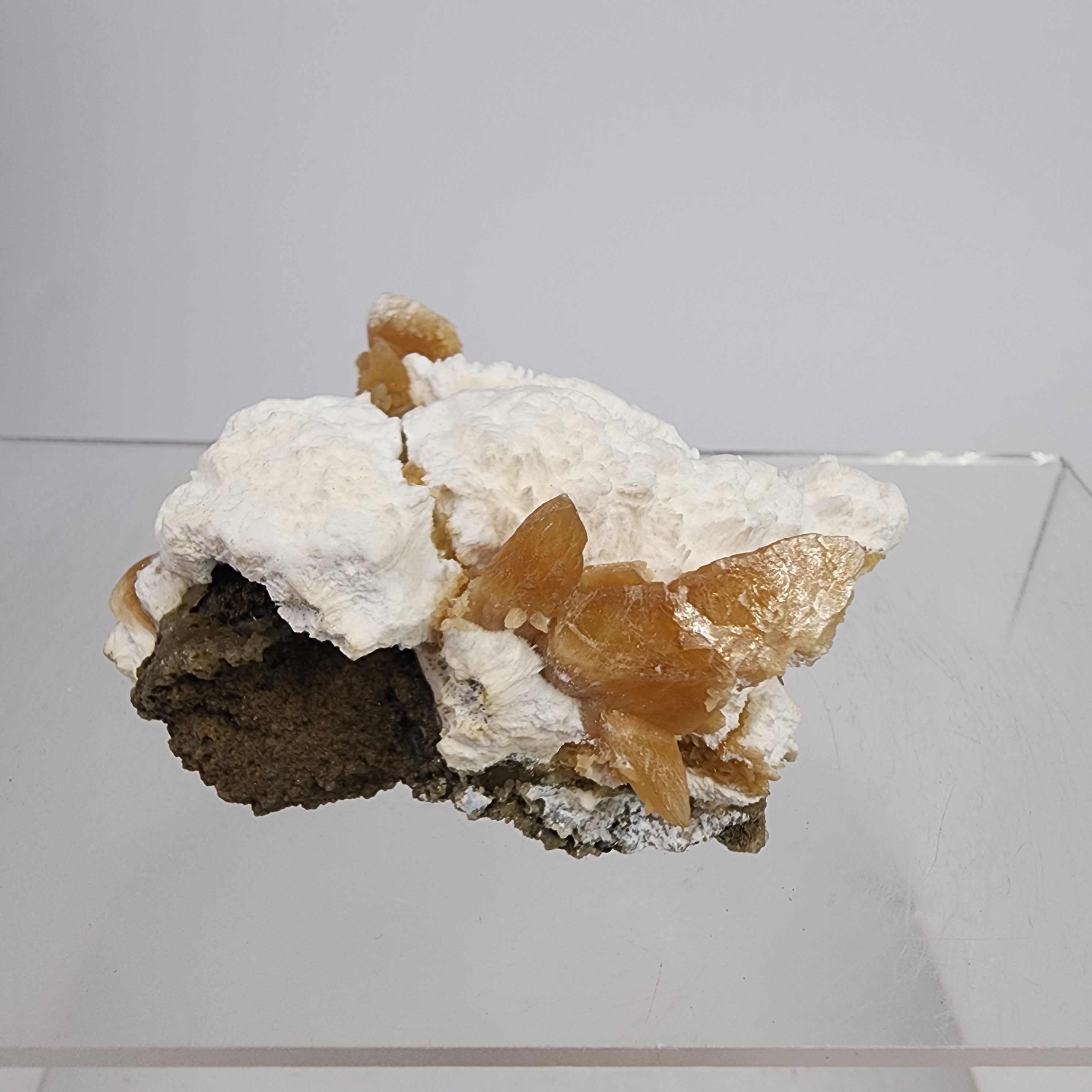 Golden Calcite on Mordenite Specimen #26 from Aurangabad, Maharashtra, India