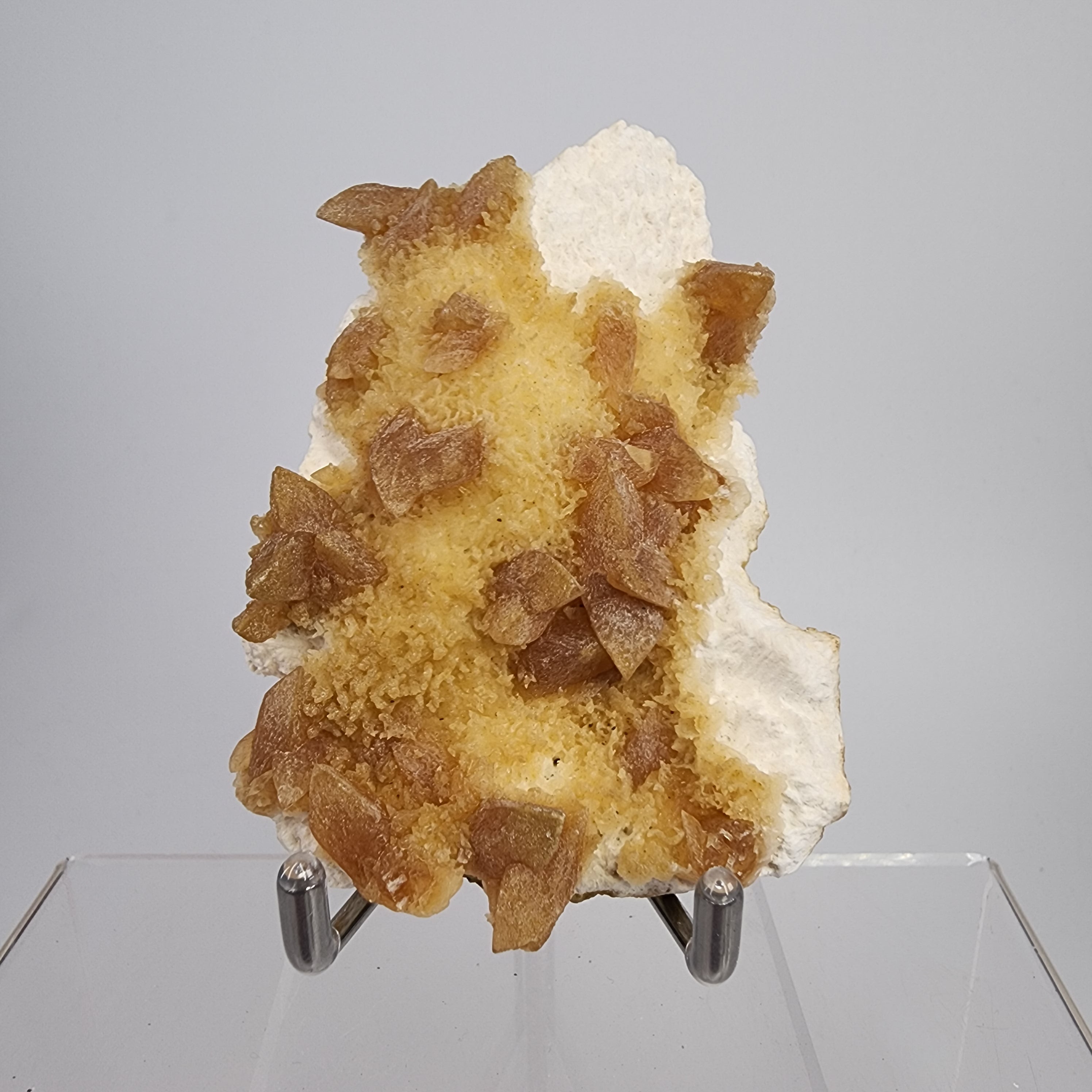 Golden Calcite on Mordenite Specimen #37 from Aurangabad, Maharashtra, India