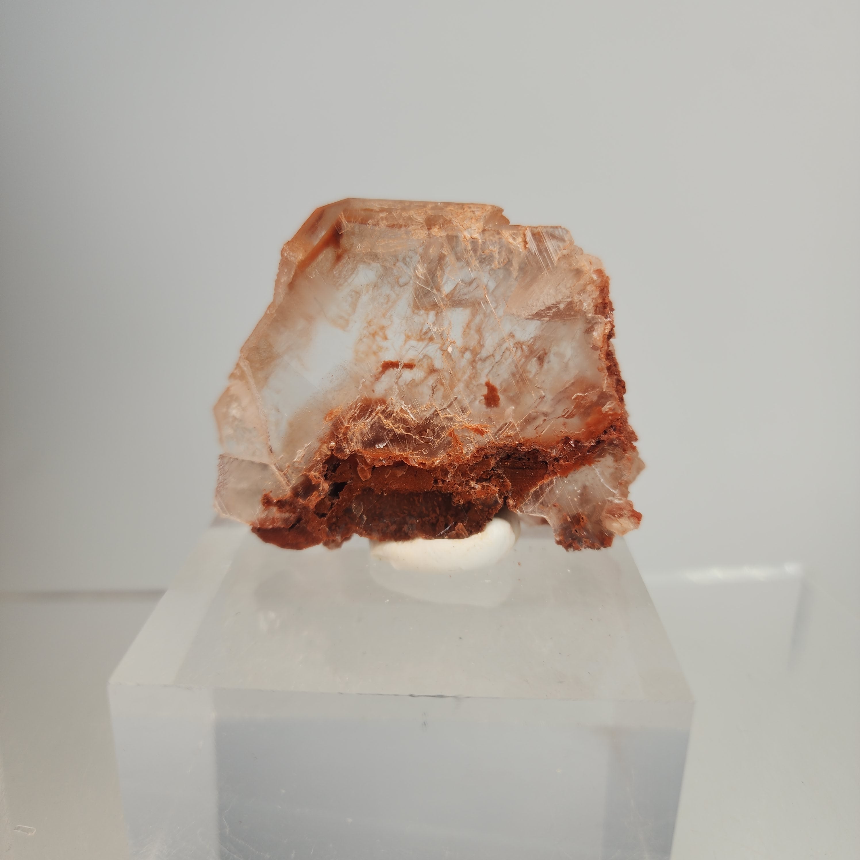 Red Phantom Selenite (red clay inclusions) Specimen #5 from Valencia, Spain