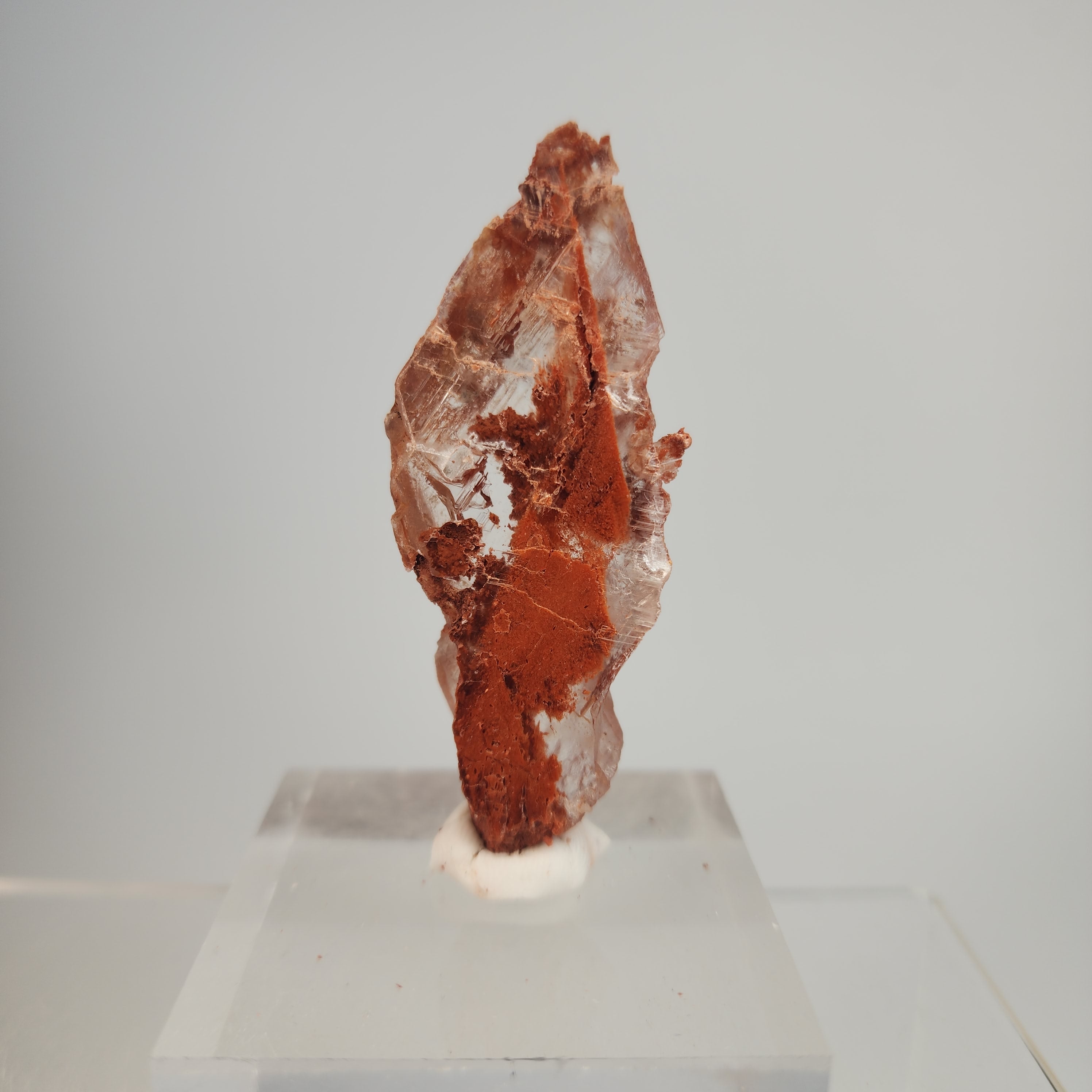 Red Phantom Selenite (red clay inclusions) Specimen #8 from Valencia, Spain