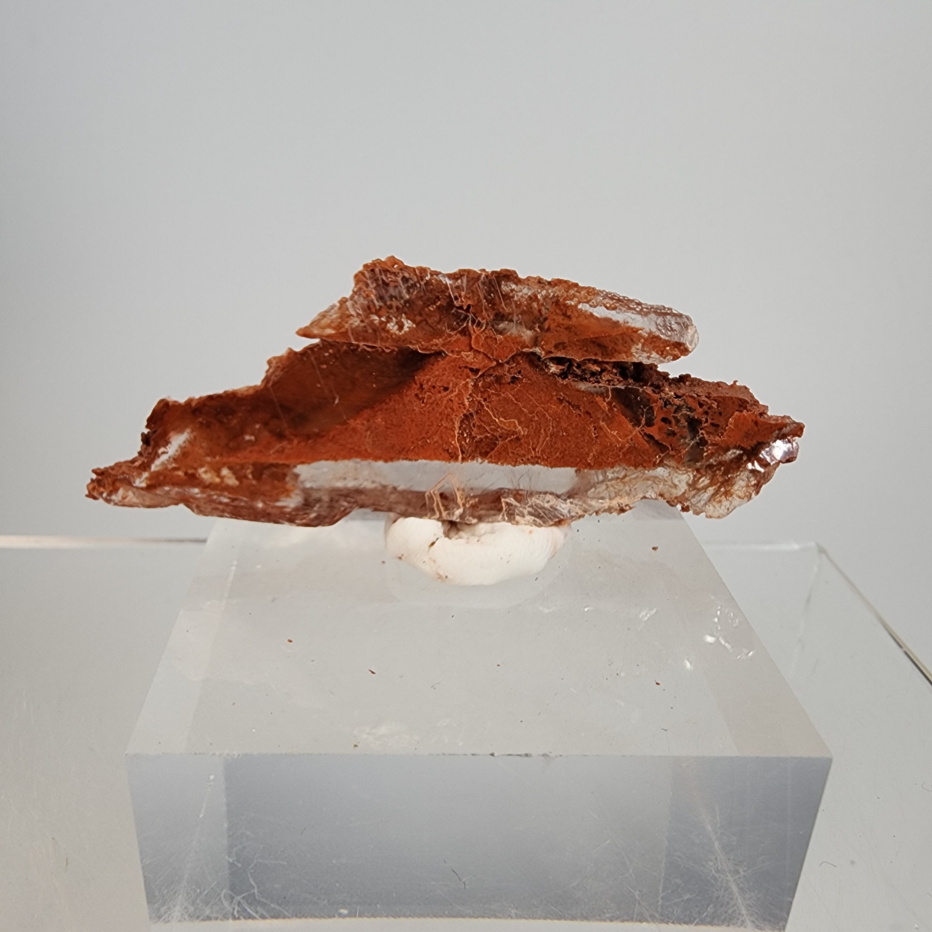 Red Phantom Selenite (red clay inclusions) Specimen #9 from Valencia, Spain