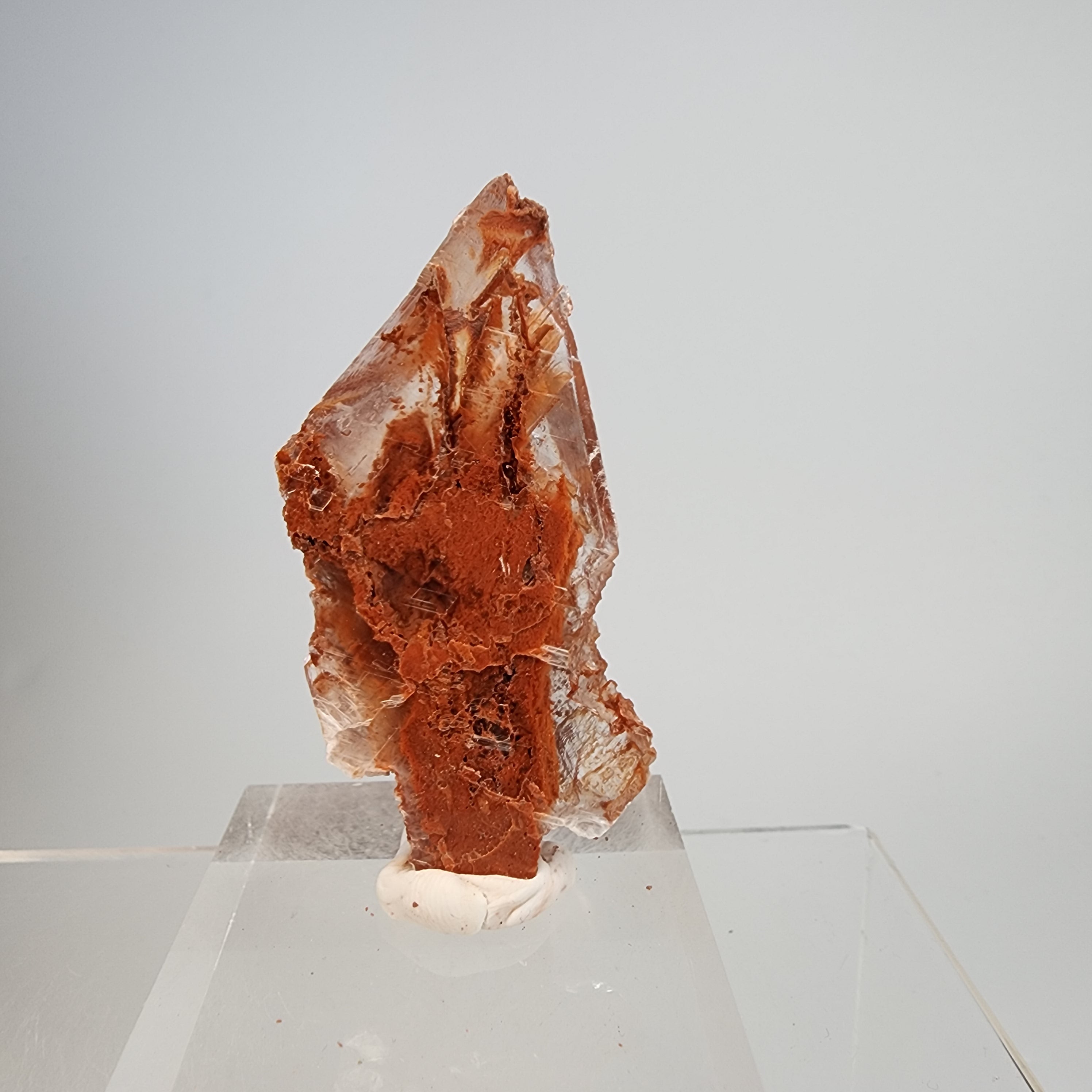 Red Phantom Selenite (red clay inclusions) Specimen #10 from Valencia, Spain