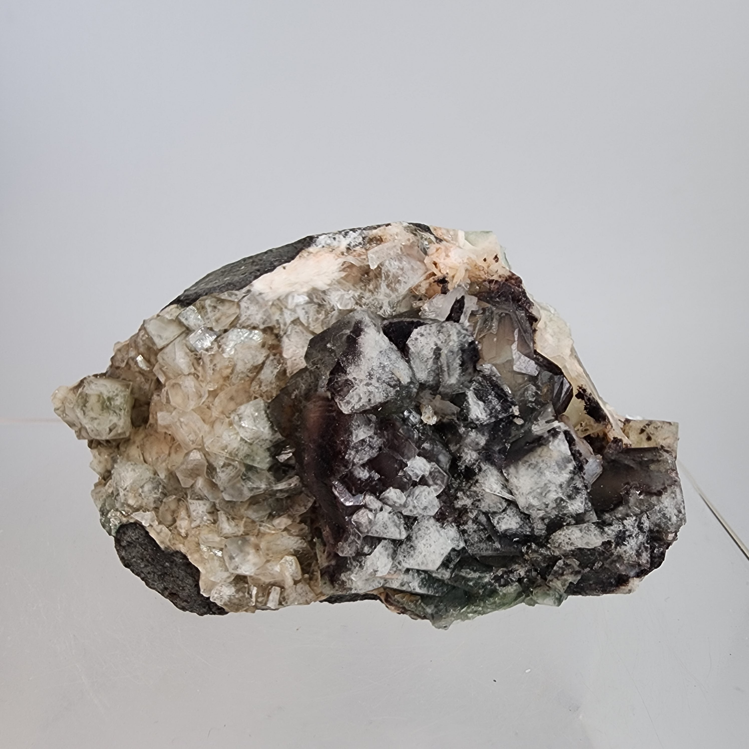 Hematite and Celadonite Included Apophyllite Specimen #5 from Ahmednagar, Maharashtra, India