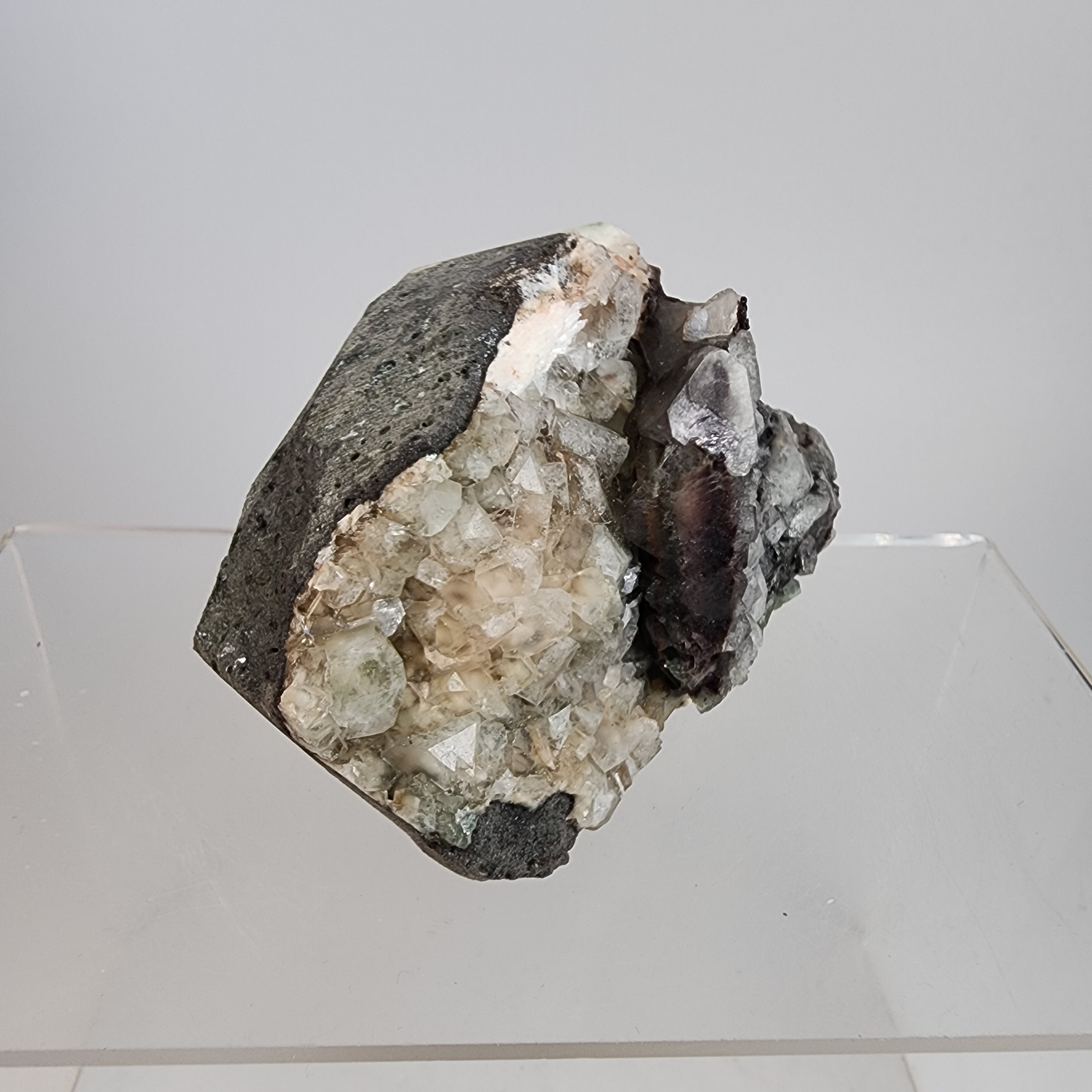 Hematite and Celadonite Included Apophyllite Specimen #5 from Ahmednagar, Maharashtra, India