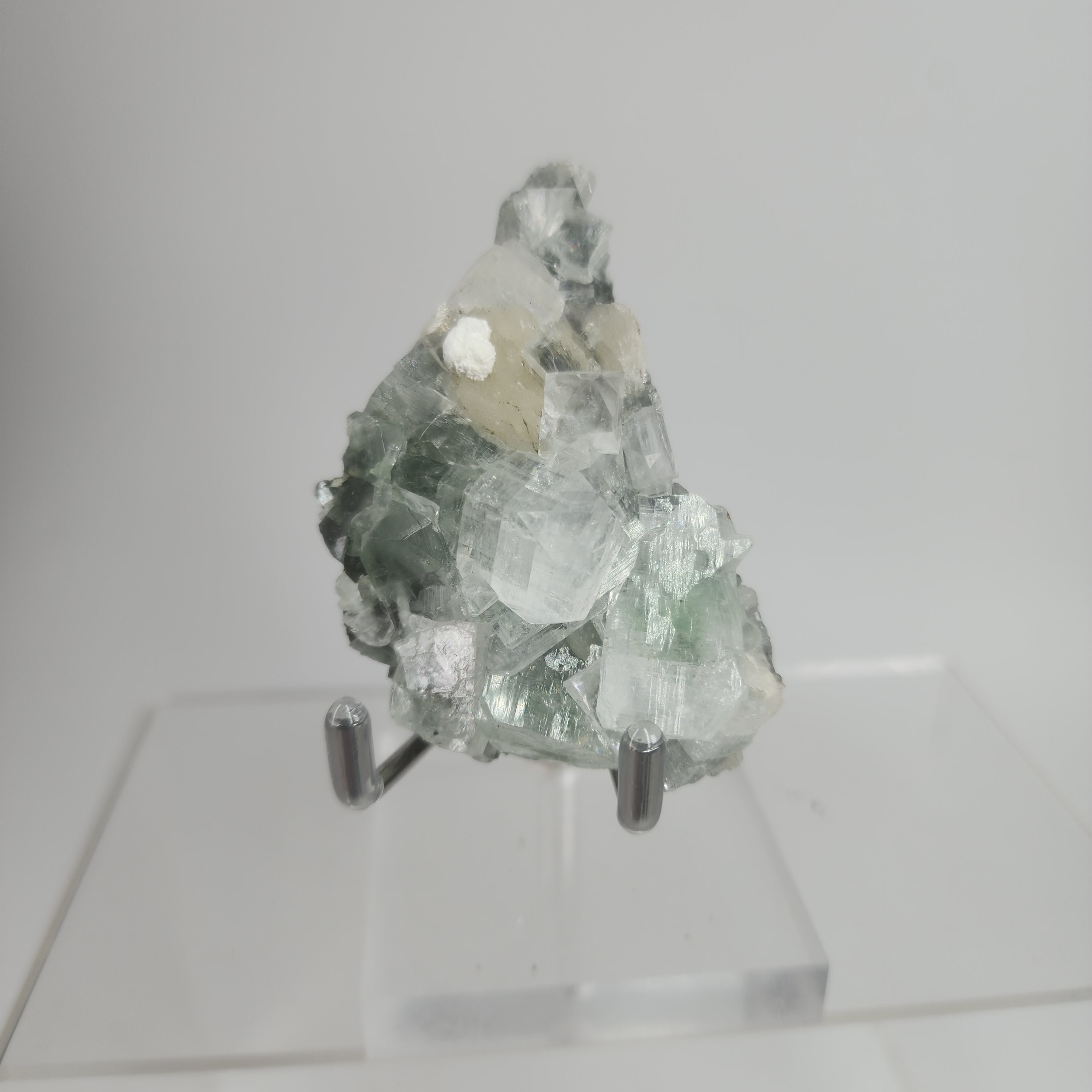 Black & Green Apophyllite with Chlorite Inclusions Specimen #20 from Ahmednagar, Maharashtra, India