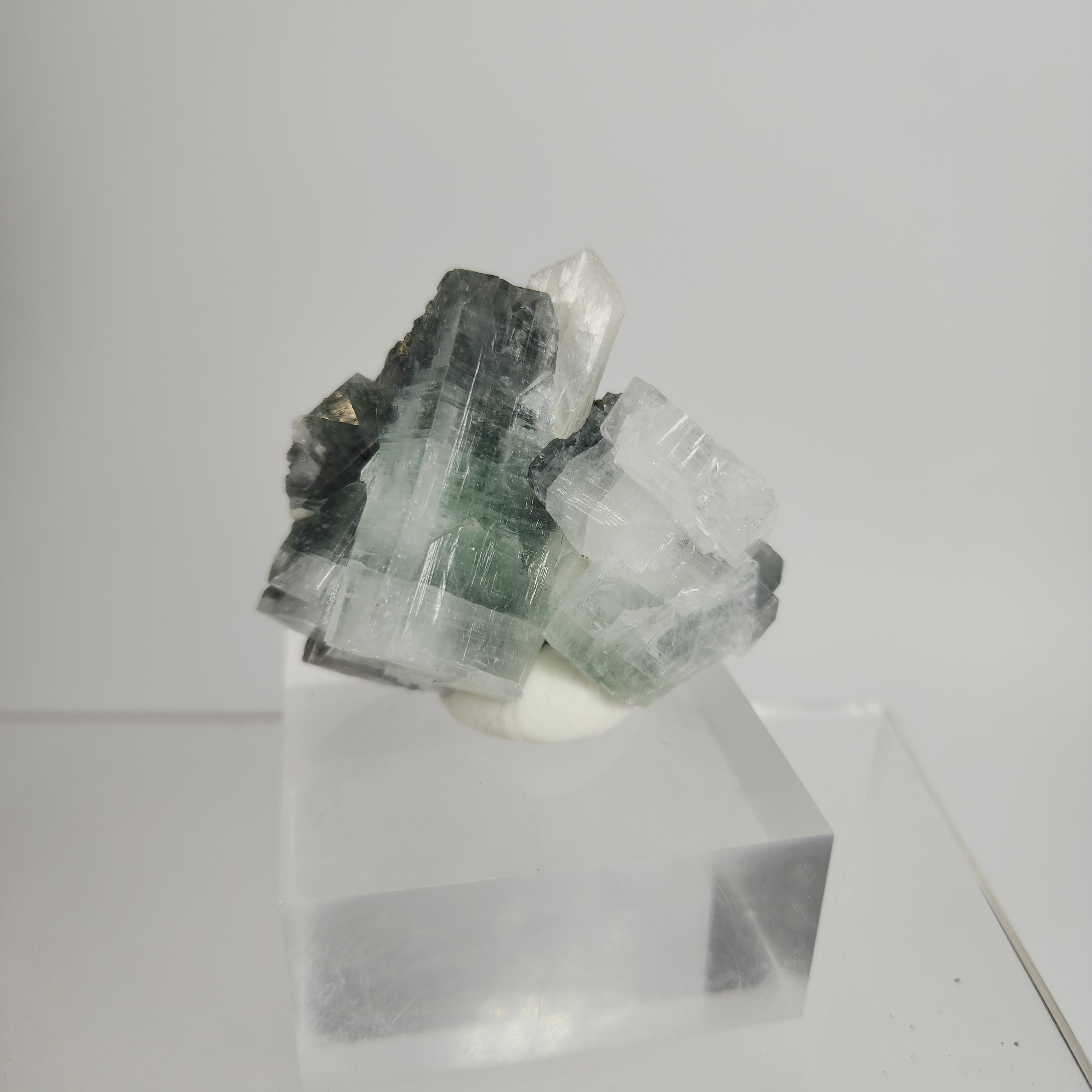 Black & Green Apophyllite with Chlorite Inclusions Specimen #26 from Ahmednagar, Maharashtra, India