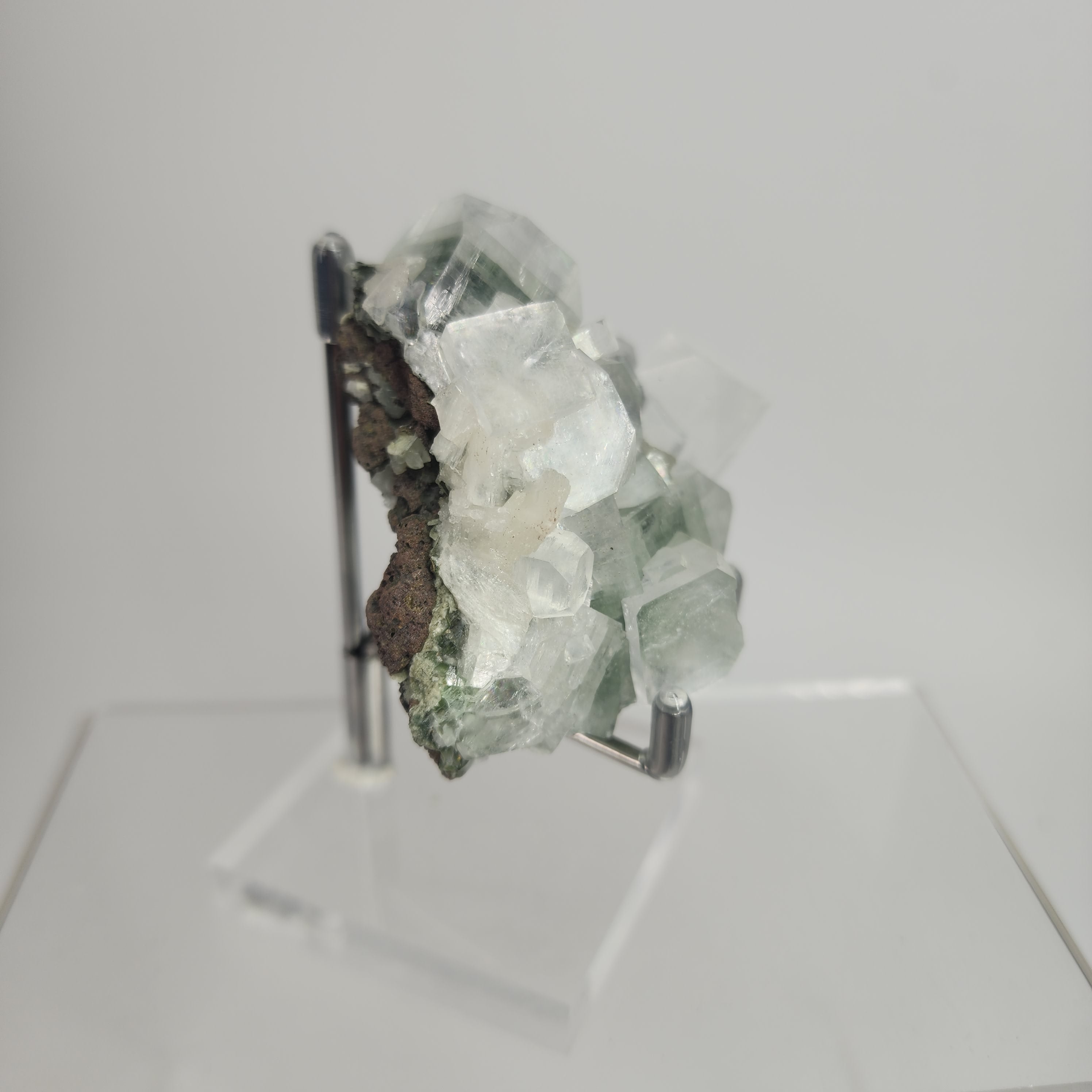 Black & Green Apophyllite with Chlorite Inclusions Specimen #32 from Ahmednagar, Maharashtra, India