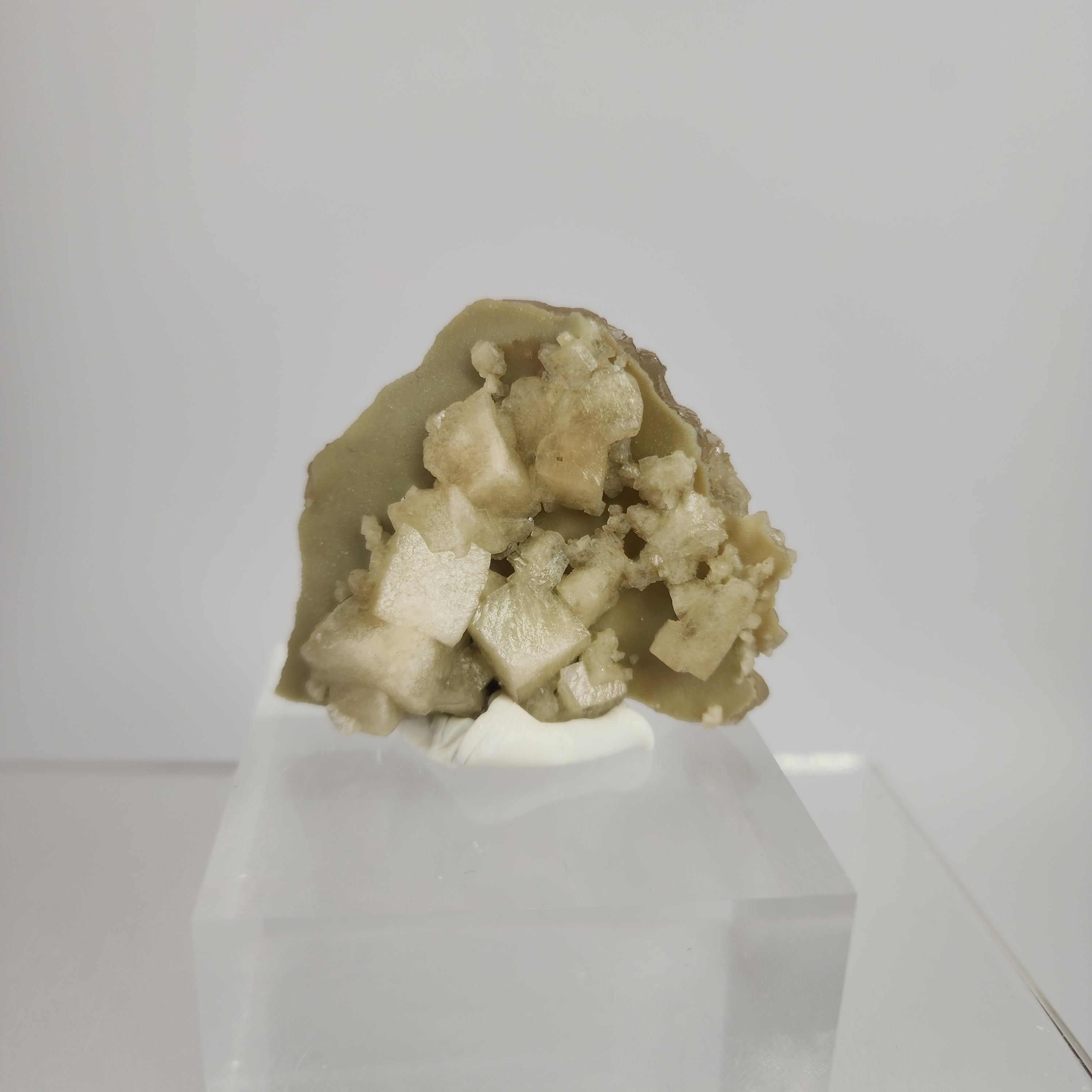 Celadonite Included Calcite Specimen #15 from Maharashtra, India