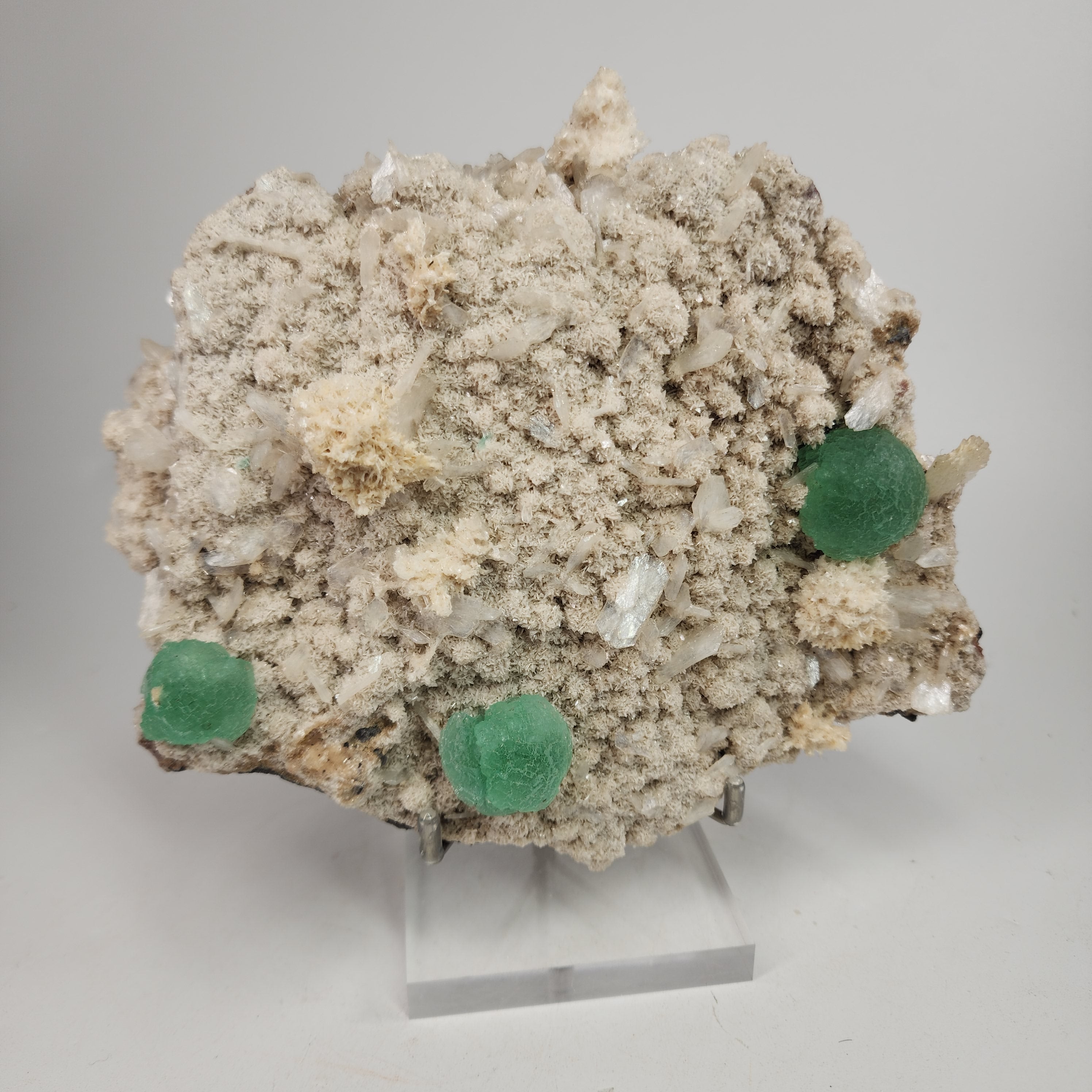 Spherical Green Apophyllite Specimen #11 from Shrirampur, Maharashtra, India