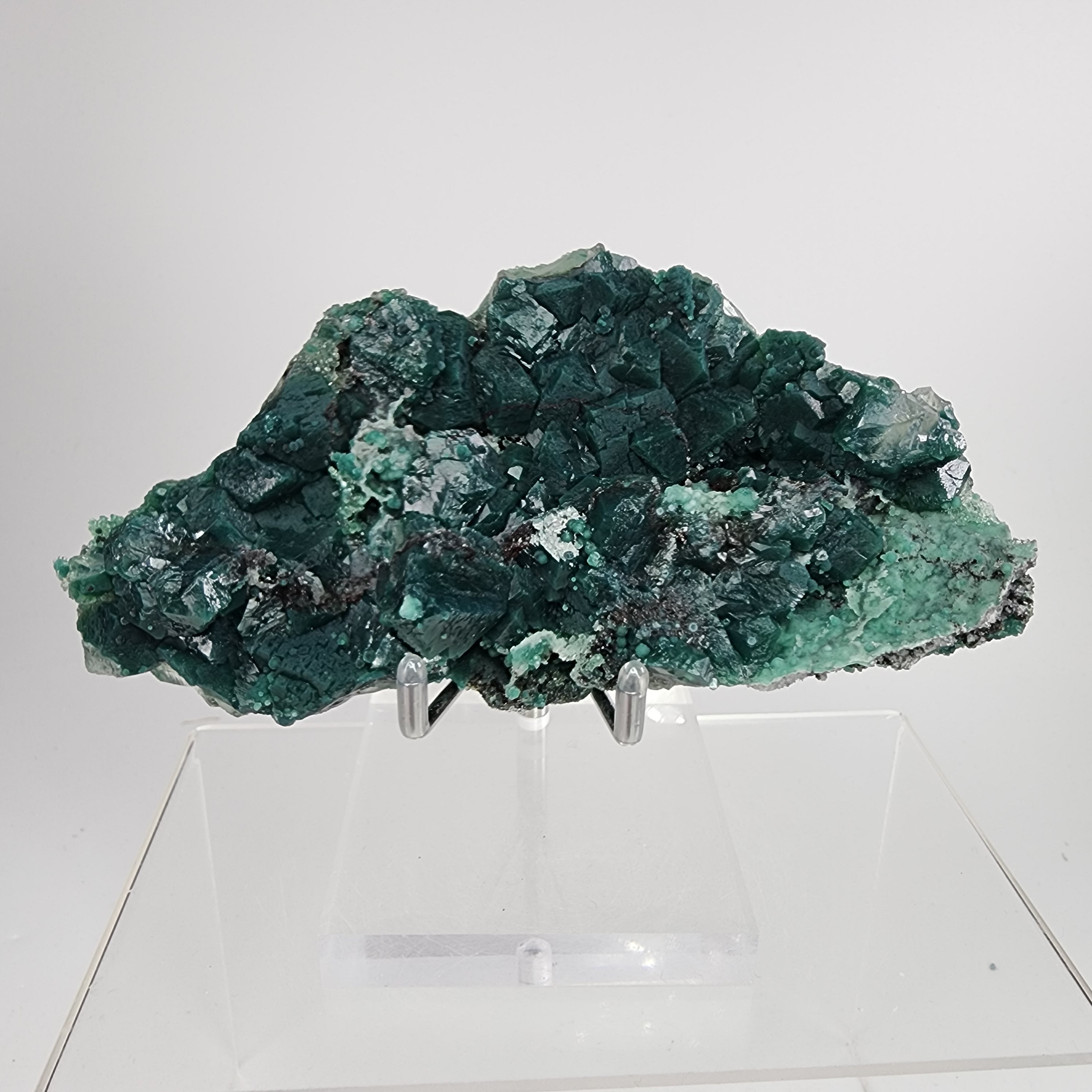 Marshy Apophyllite (Celadonite Included Apophyllite) with Green Chalcedony Specimen #4  from Jalgaon District, Maharashtra, India