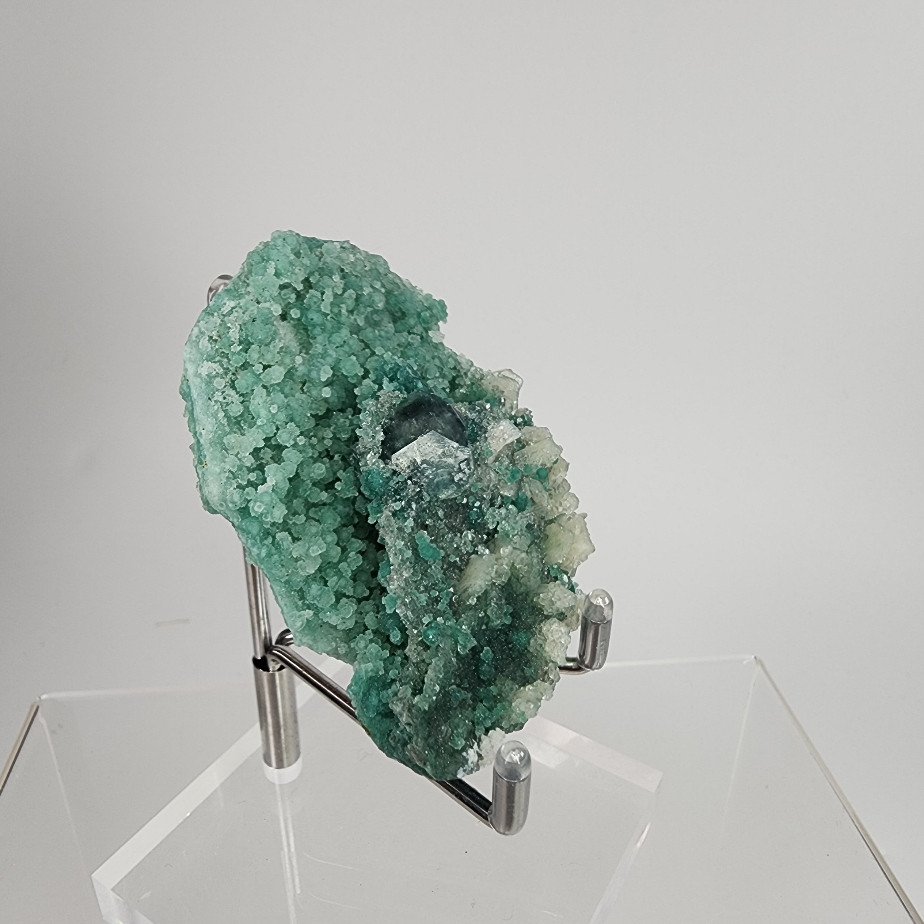 Marshy Apophyllite (Celadonite Included Apophyllite) with Green Chalcedony Specimen #6  from Jalgaon District, Maharashtra, India