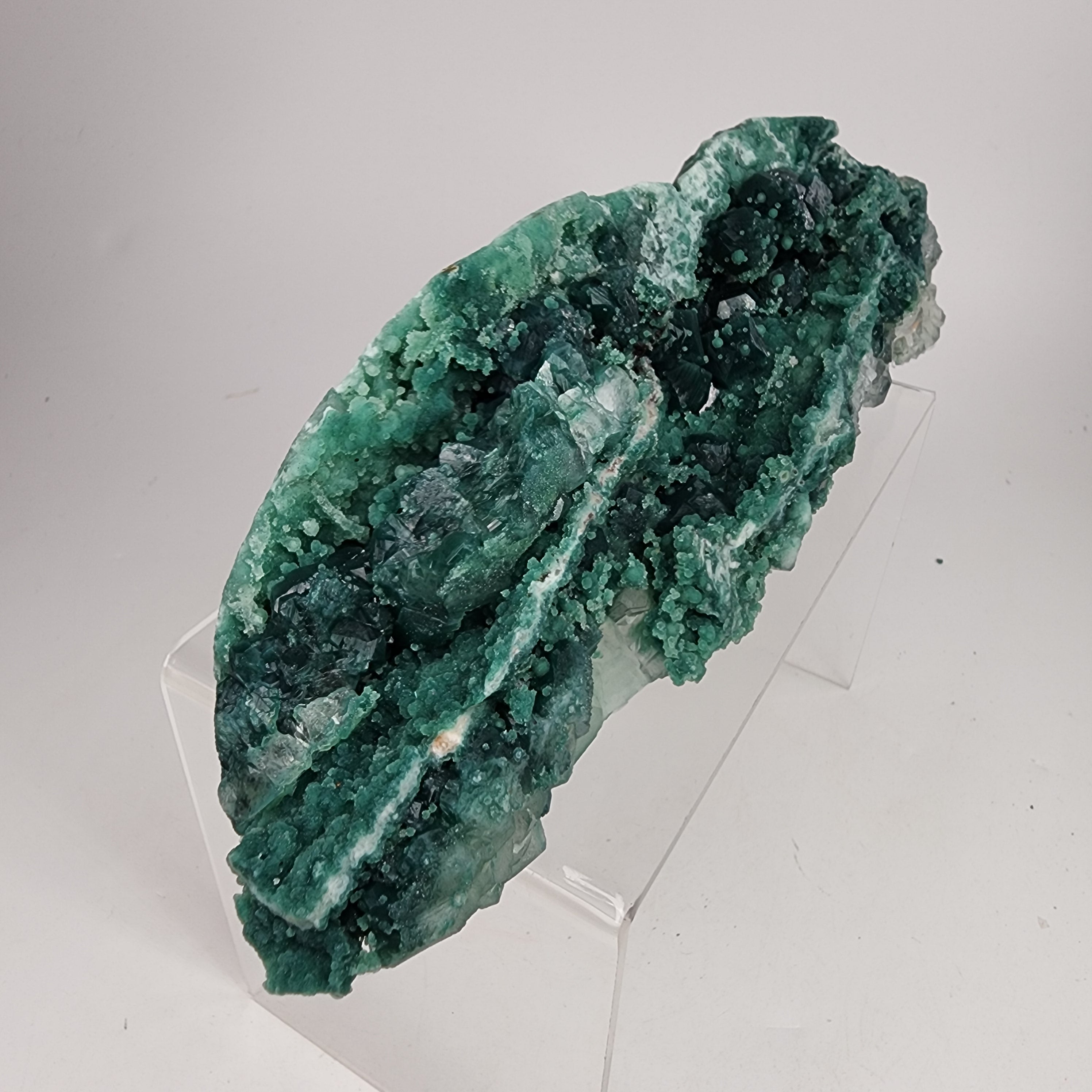 Marshy Apophyllite (Celadonite Included Apophyllite) with Green Chalcedony Specimen #8 from Jalgaon District, Maharashtra, India