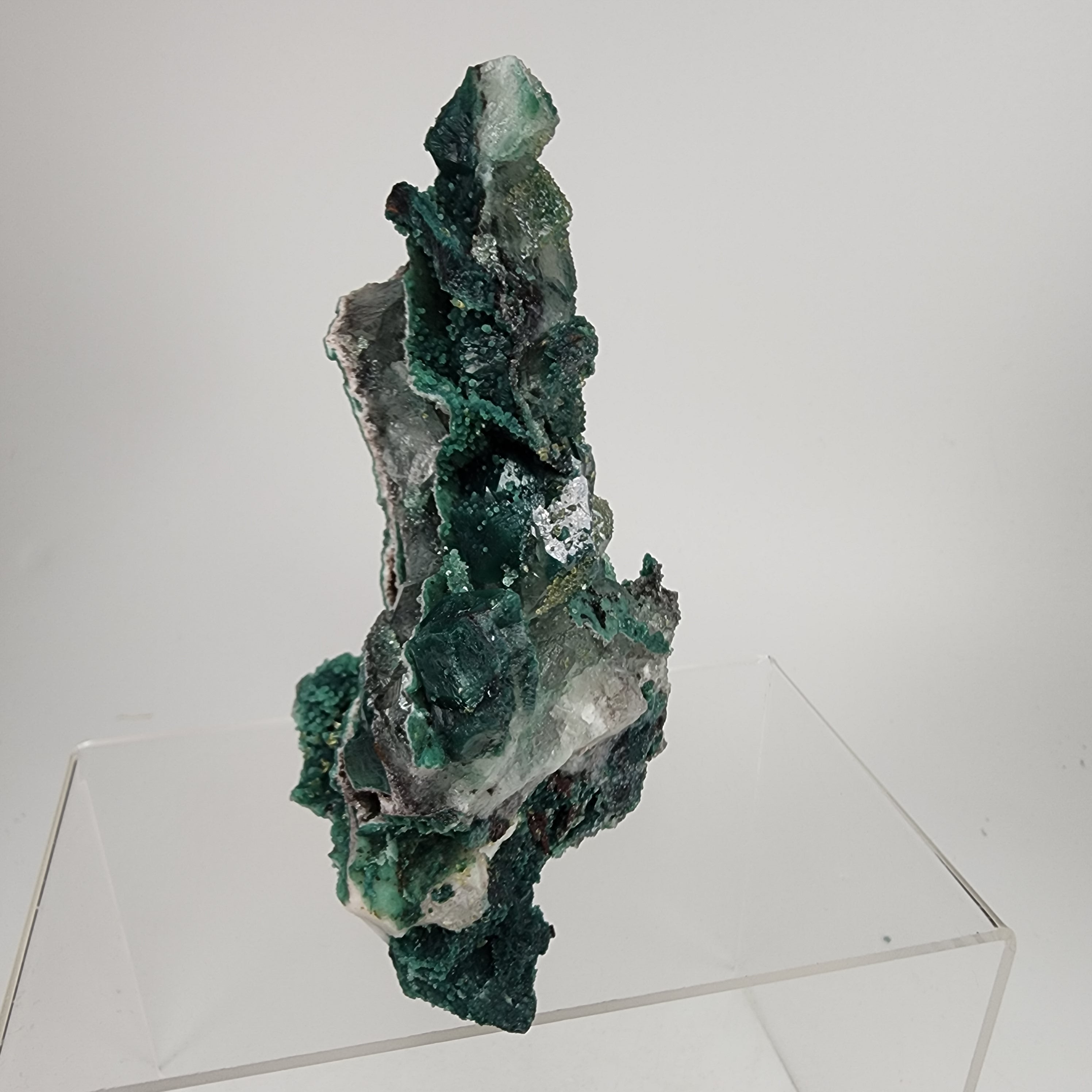 Marshy Apophyllite (Celadonite Included Apophyllite) with Green Chalcedony Specimen #11 from Jalgaon District, Maharashtra, India