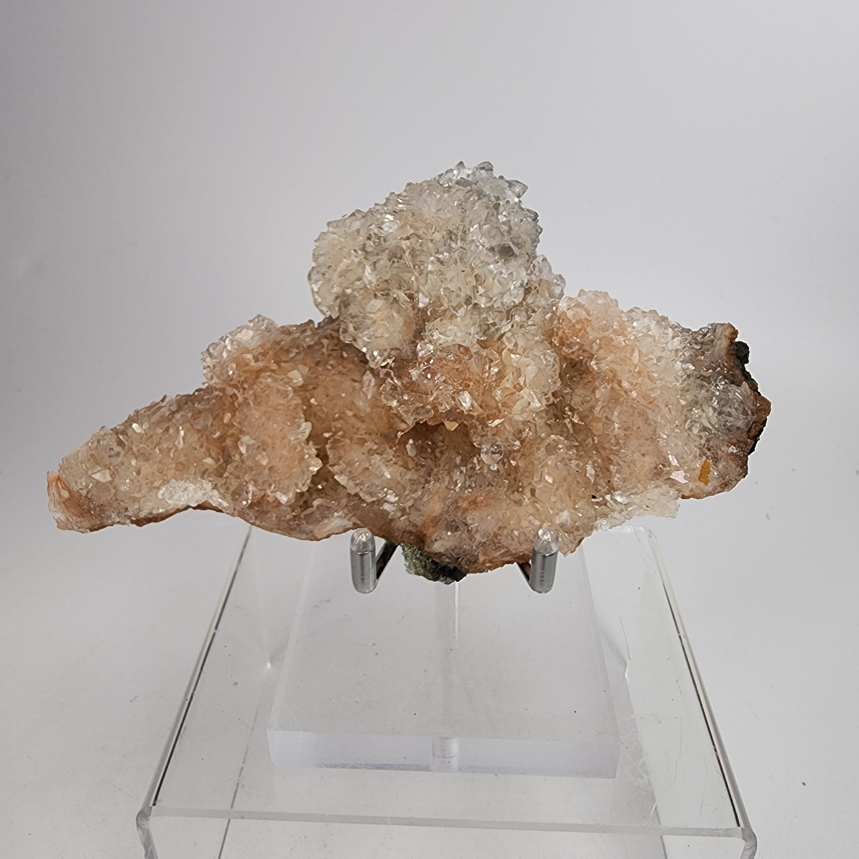 Icy Apricot - Apophyllite on Stilbite & Chalcedony Specimen #5 from Maharashtra, India