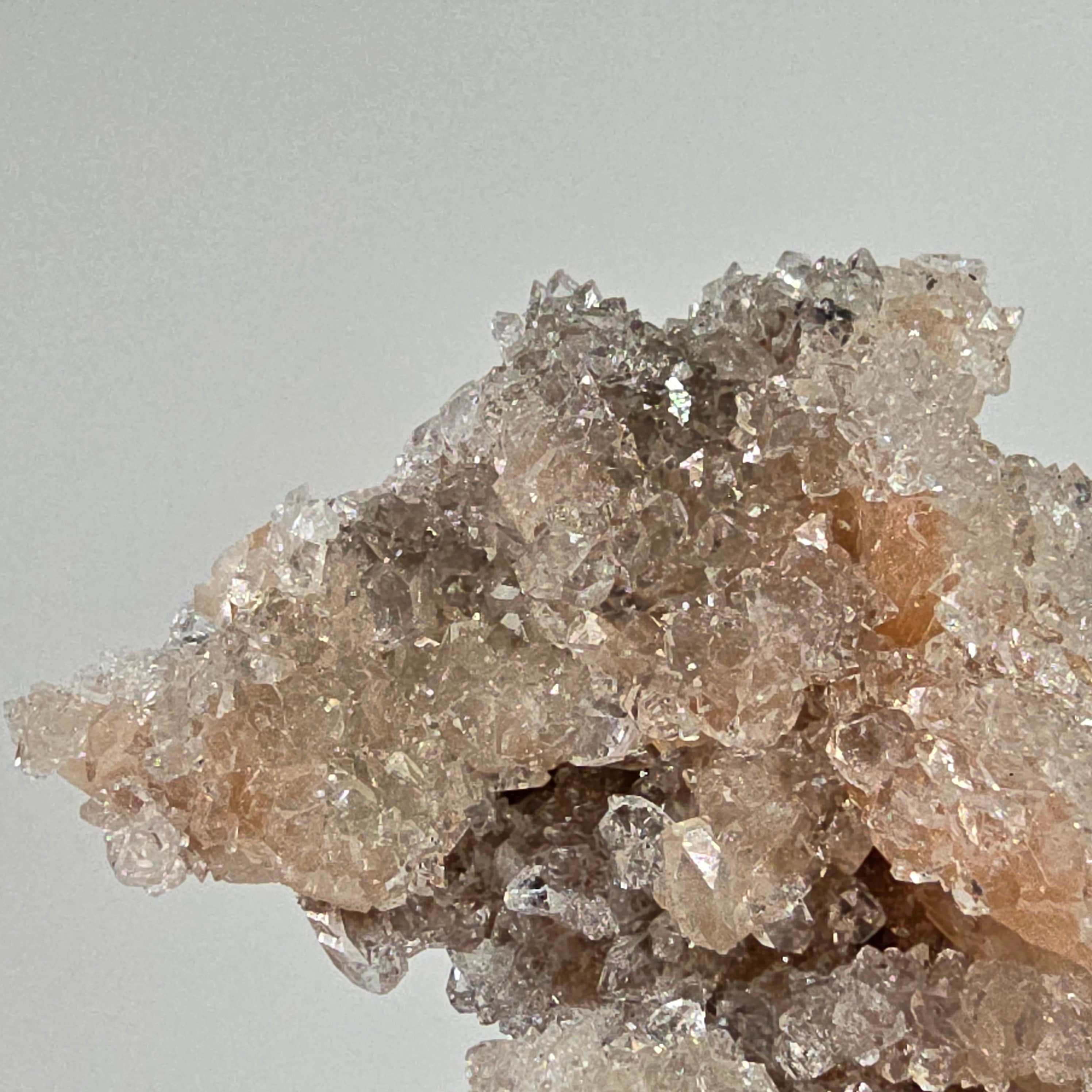 Icy Apricot - Apophyllite on Stilbite & Chalcedony Specimen #22 from Maharashtra, India