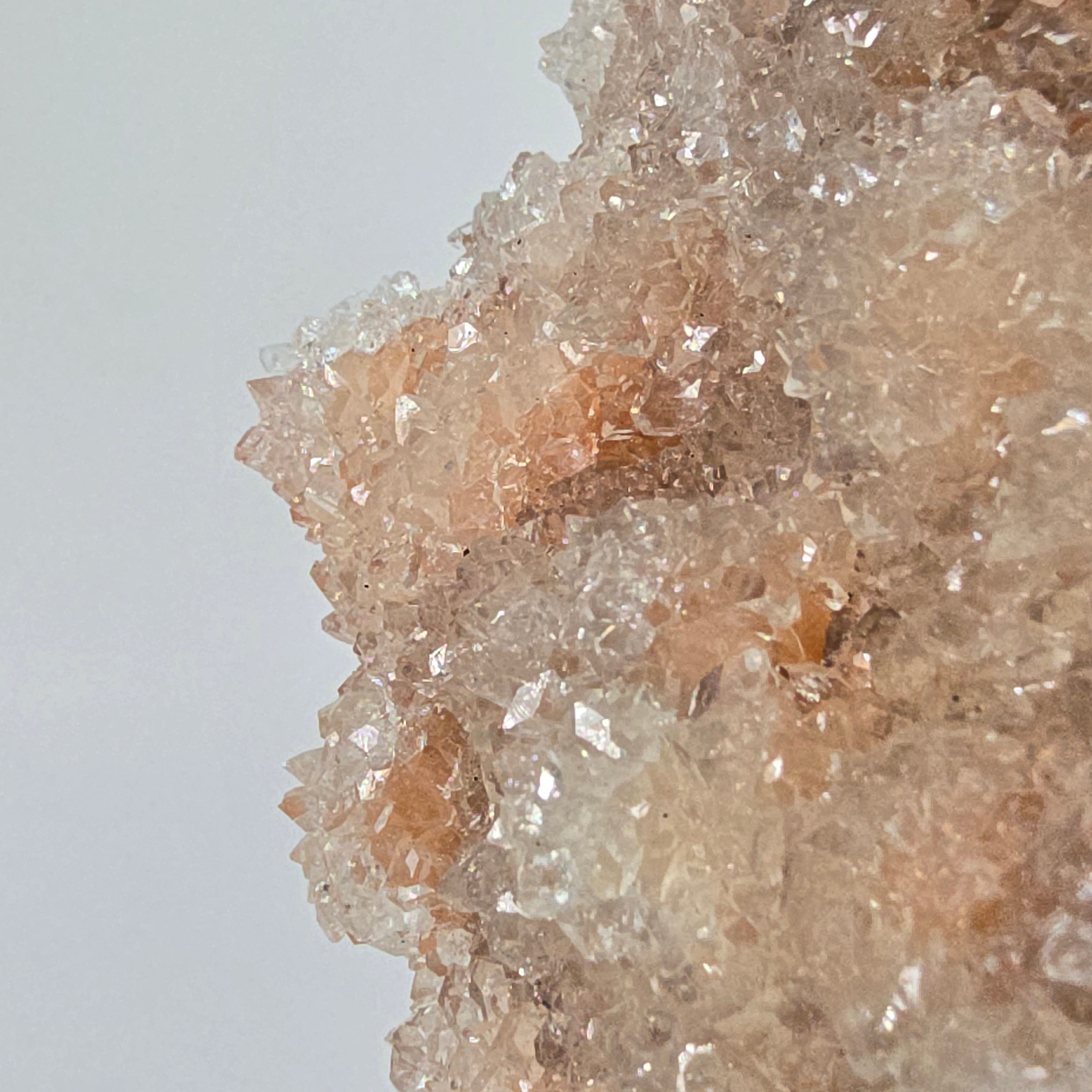 Icy Apricot - Apophyllite on Stilbite & Chalcedony Specimen #26 from Maharashtra, India