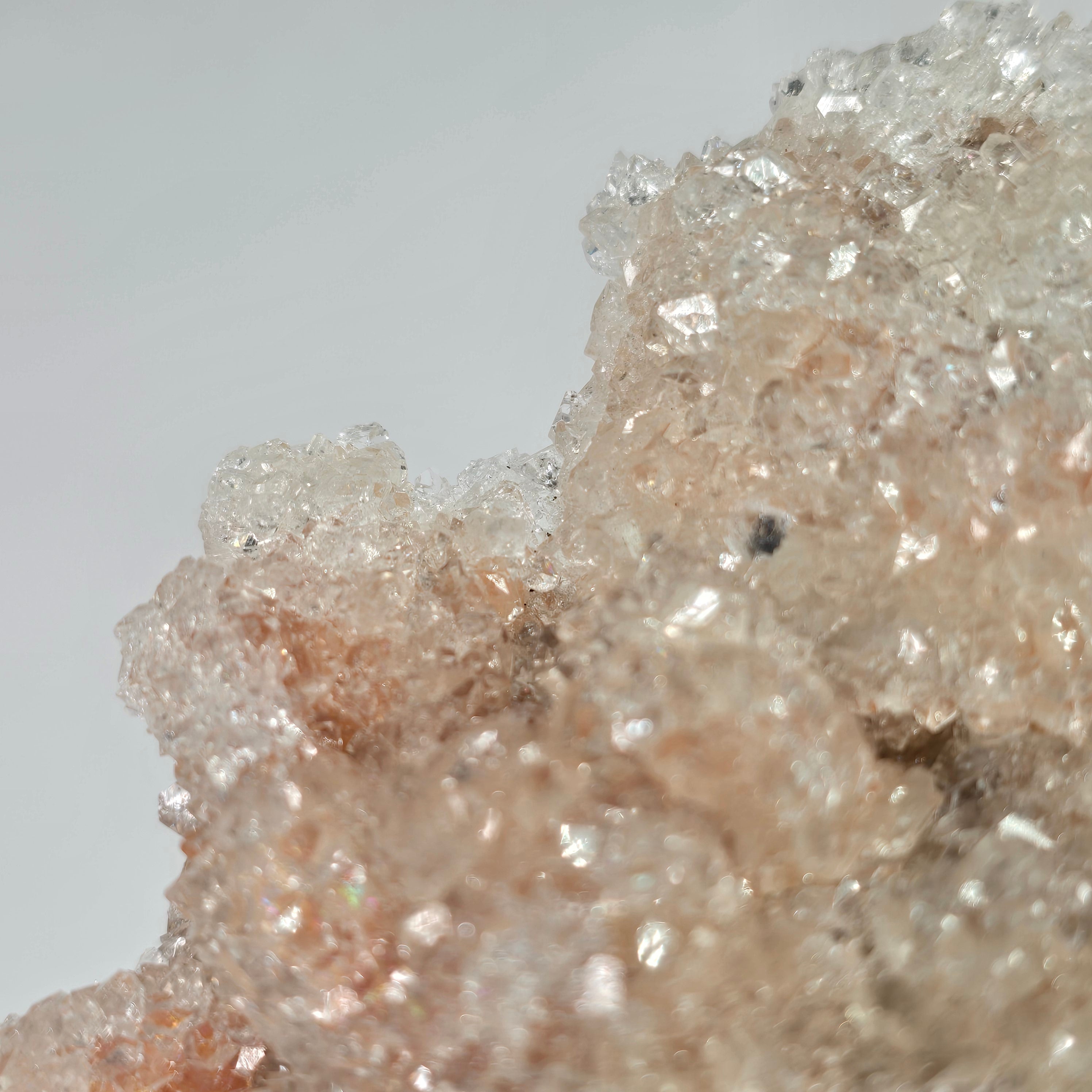 Icy Apricot - Apophyllite on Stilbite & Chalcedony Specimen #26 from Maharashtra, India