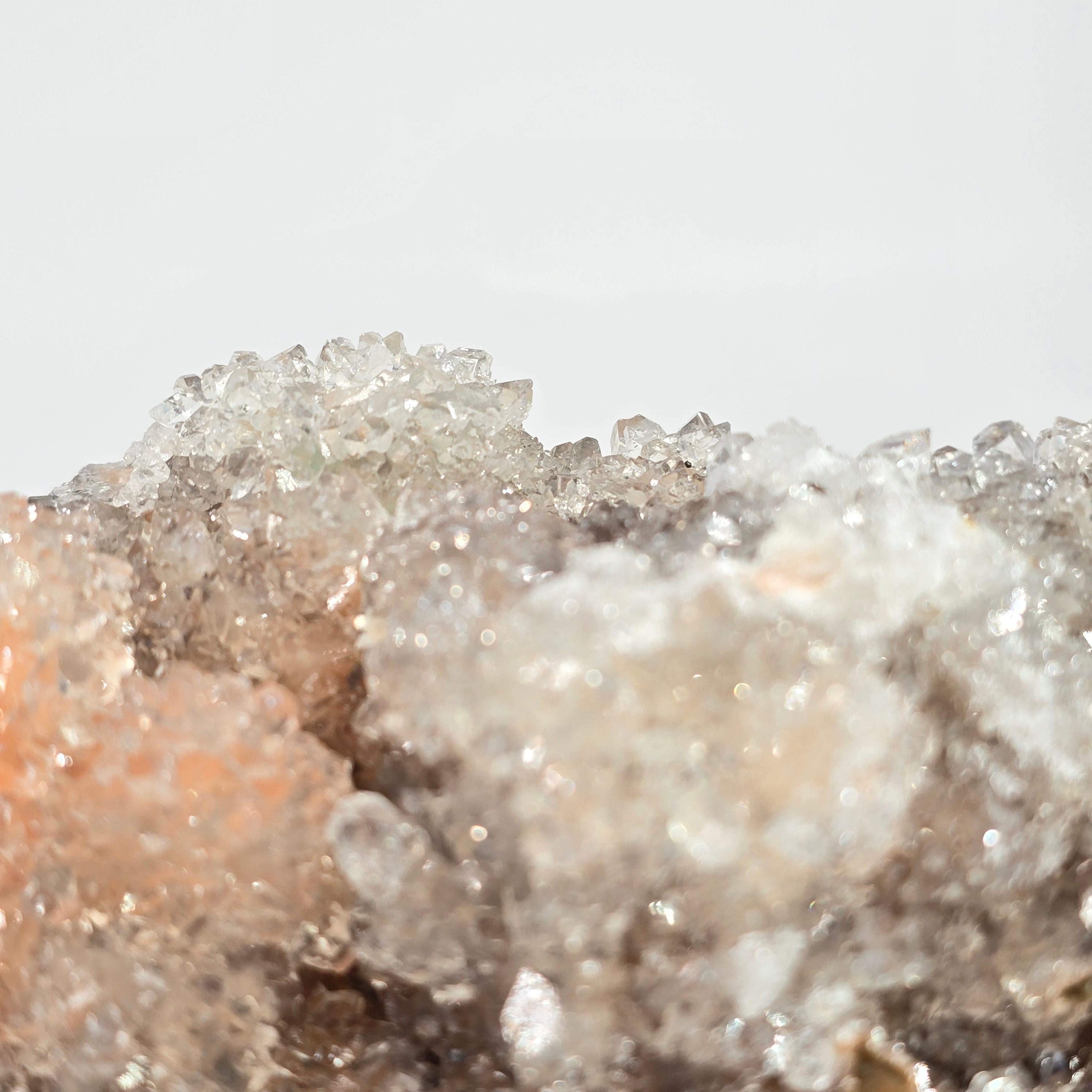 Icy Apricot - Apophyllite on Stilbite & Chalcedony Specimen #27 from Maharashtra, India