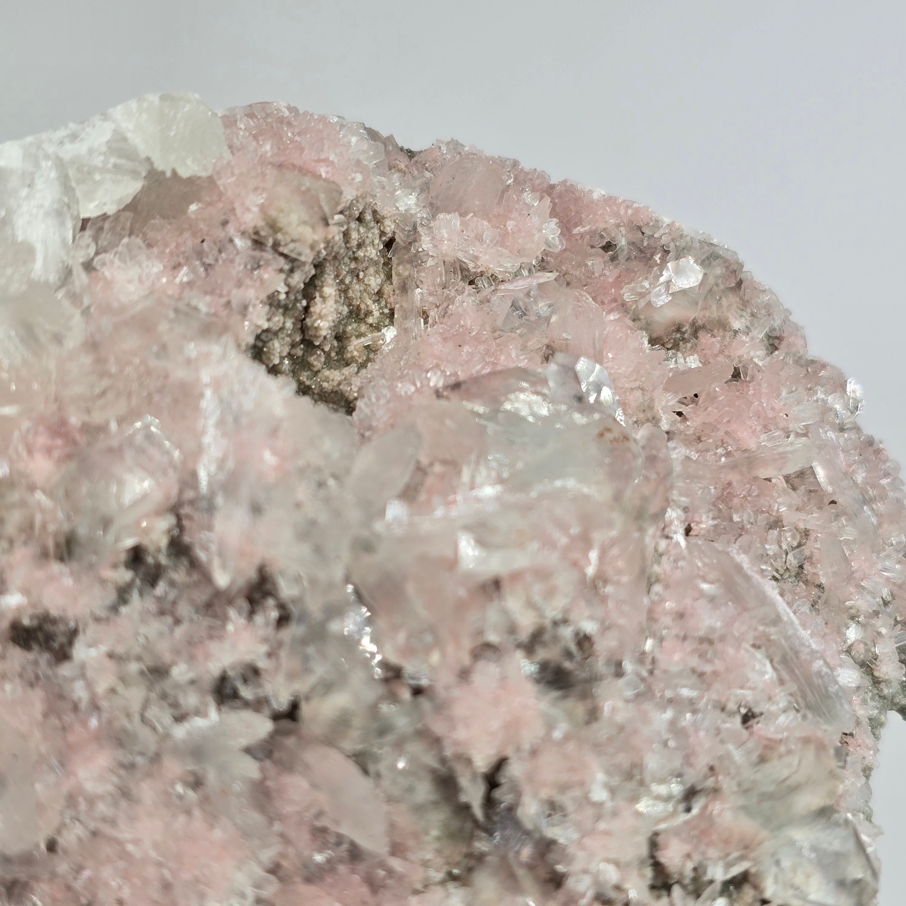 "Cherry Blossom" Diamond Apophyllite with Pink Chalcedony & Stilbite Specimen #2 from Pune District, India