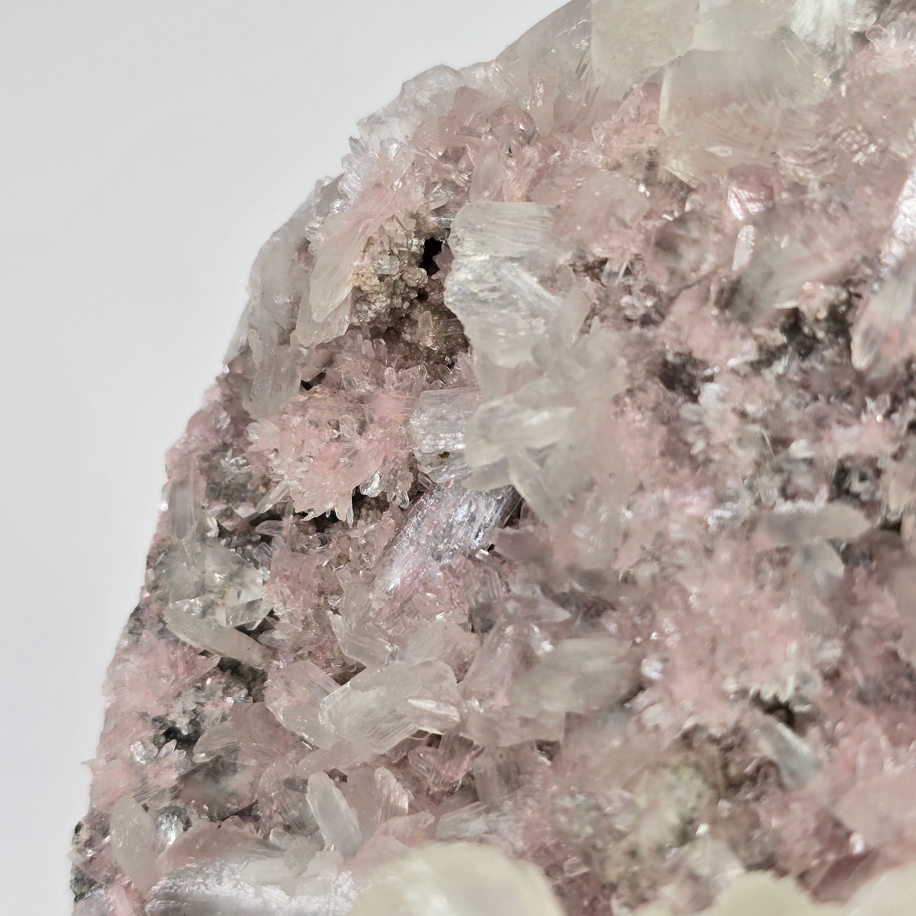 "Cherry Blossom" Diamond Apophyllite with Pink Chalcedony & Stilbite Specimen #2 from Pune District, India