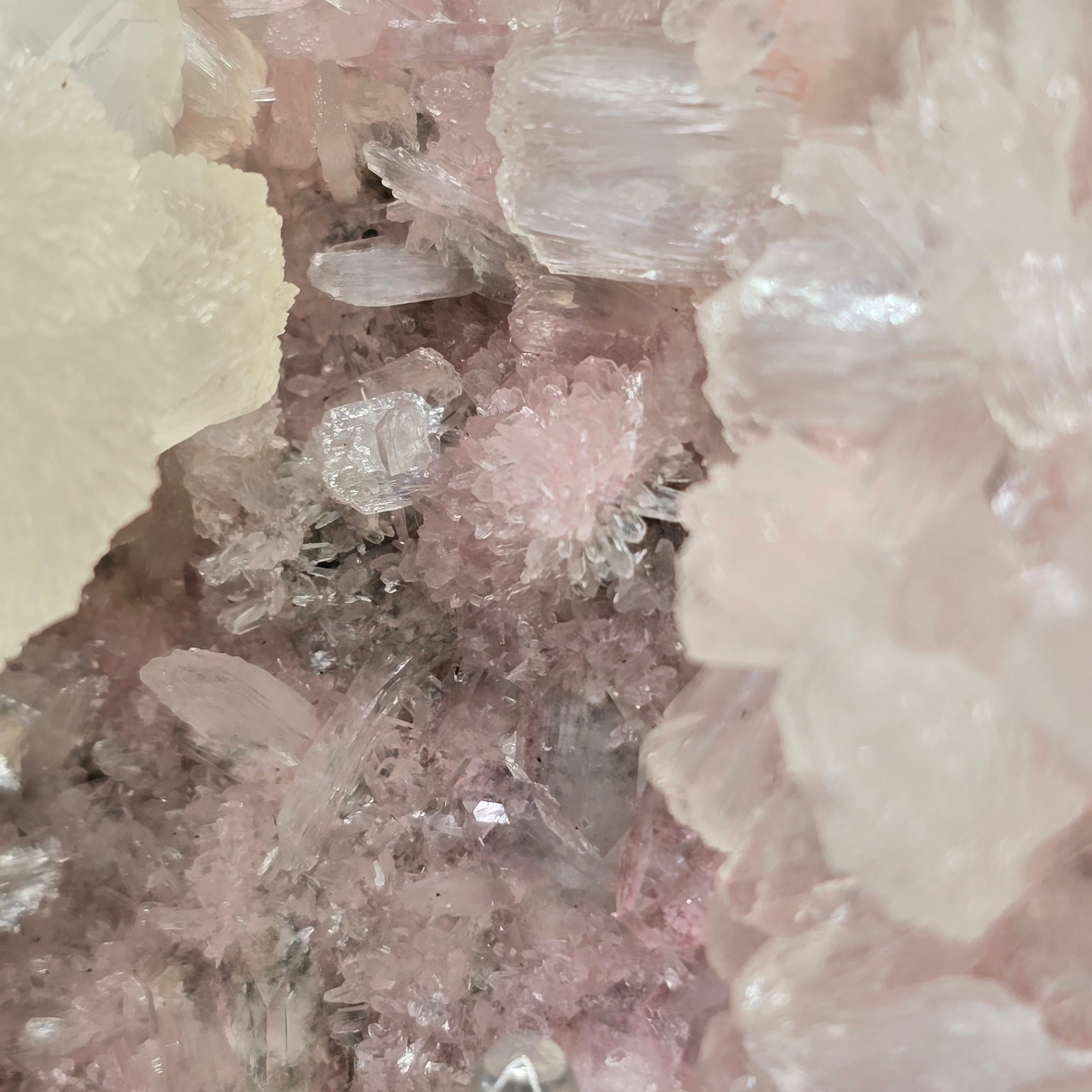 "Cherry Blossom" Diamond Apophyllite with Pink Chalcedony & Stilbite Specimen #3 from Pune District, India