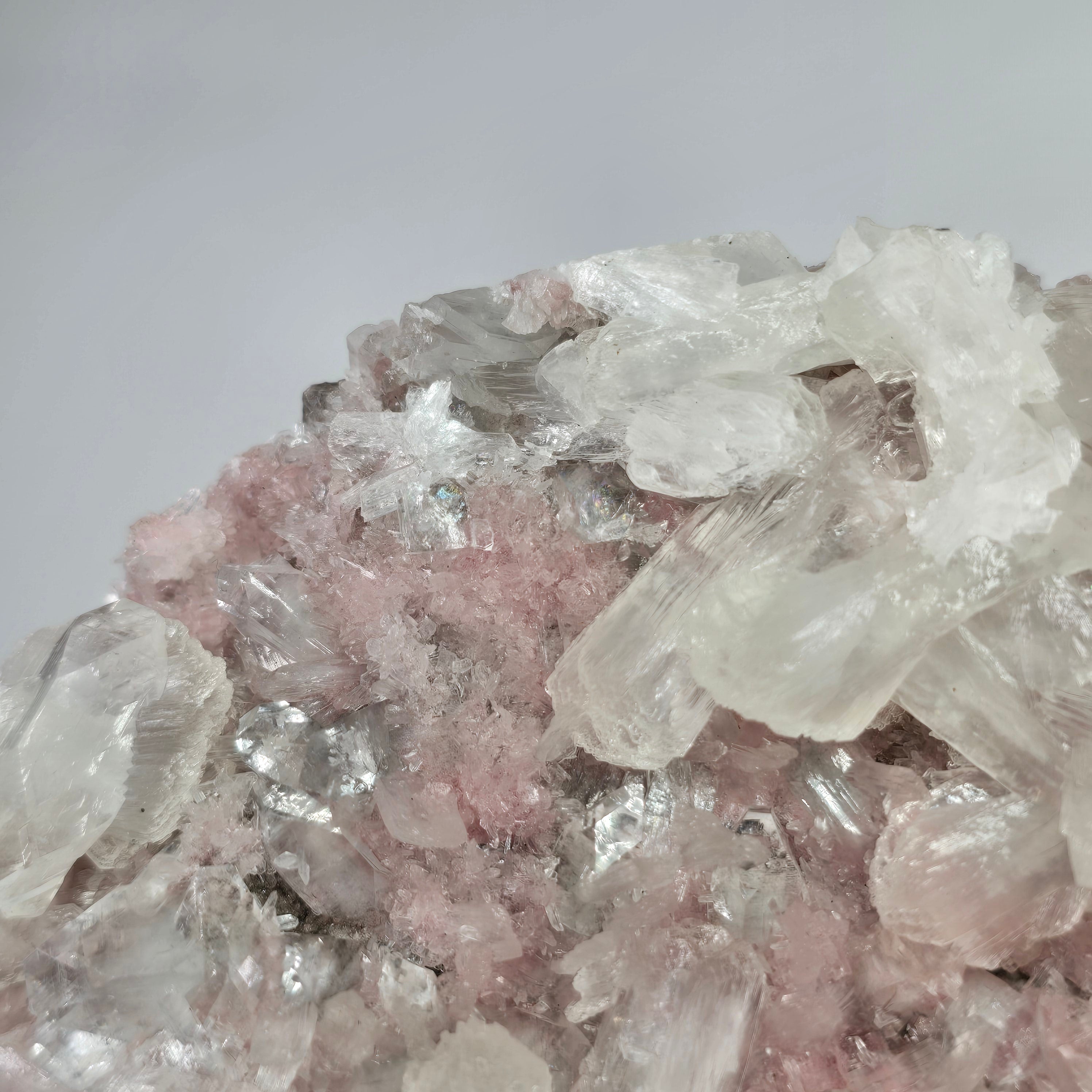 "Cherry Blossom" Diamond Apophyllite with Pink Chalcedony & Stilbite Specimen #4 from Pune District, India