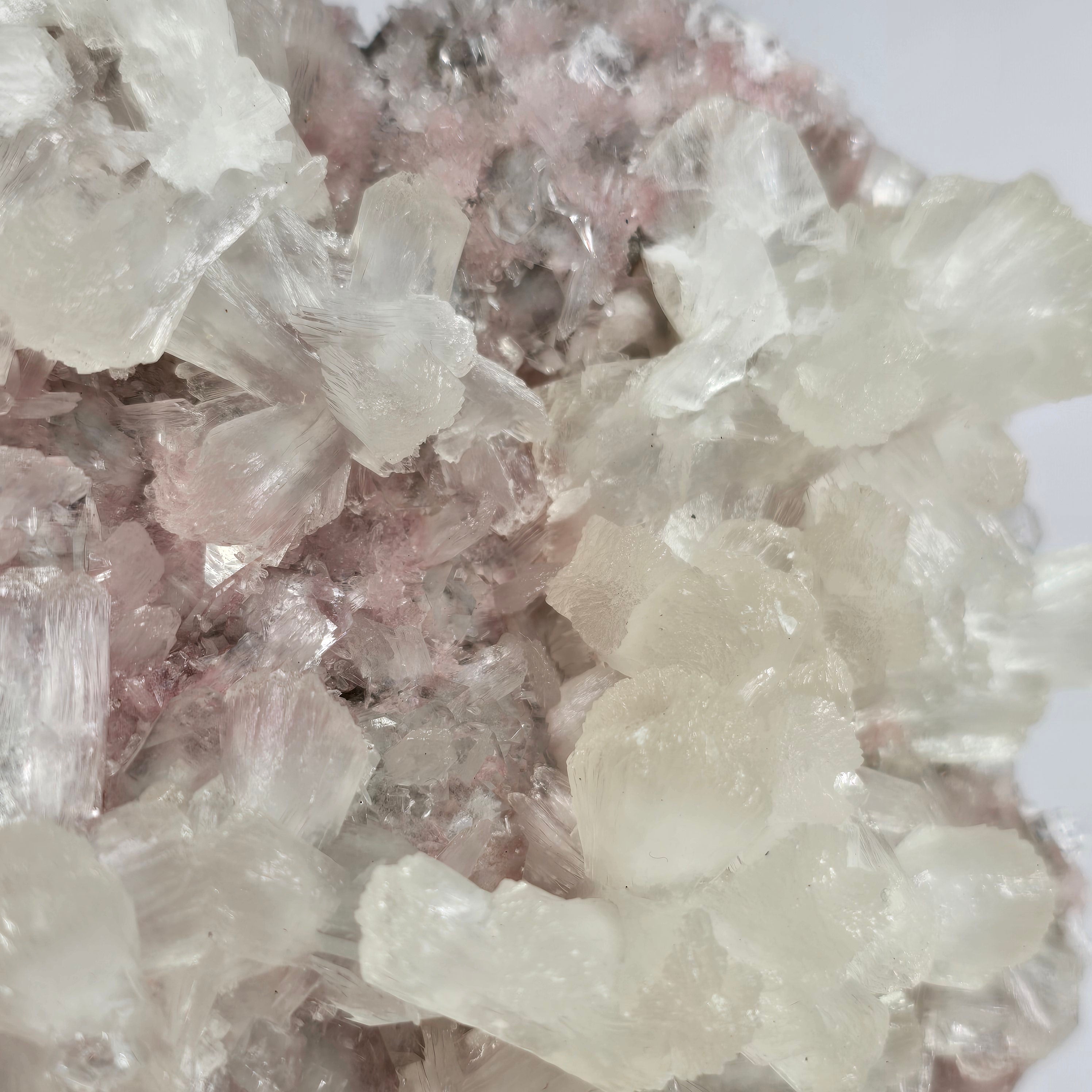 "Cherry Blossom" Diamond Apophyllite with Pink Chalcedony & Stilbite Specimen #4 from Pune District, India