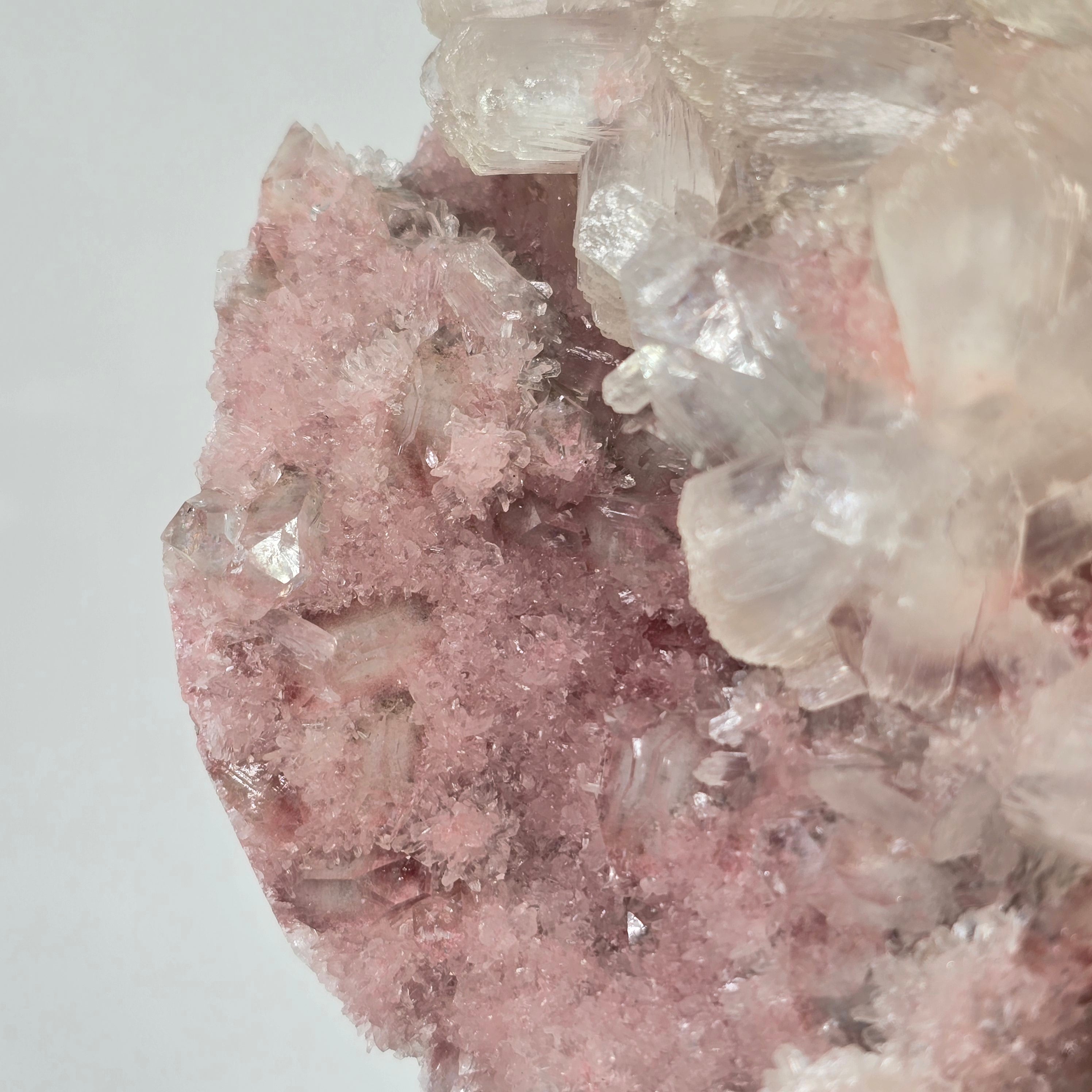 "Cherry Blossom" Diamond Apophyllite with Pink Chalcedony & Stilbite Specimen #6 from Pune District, India