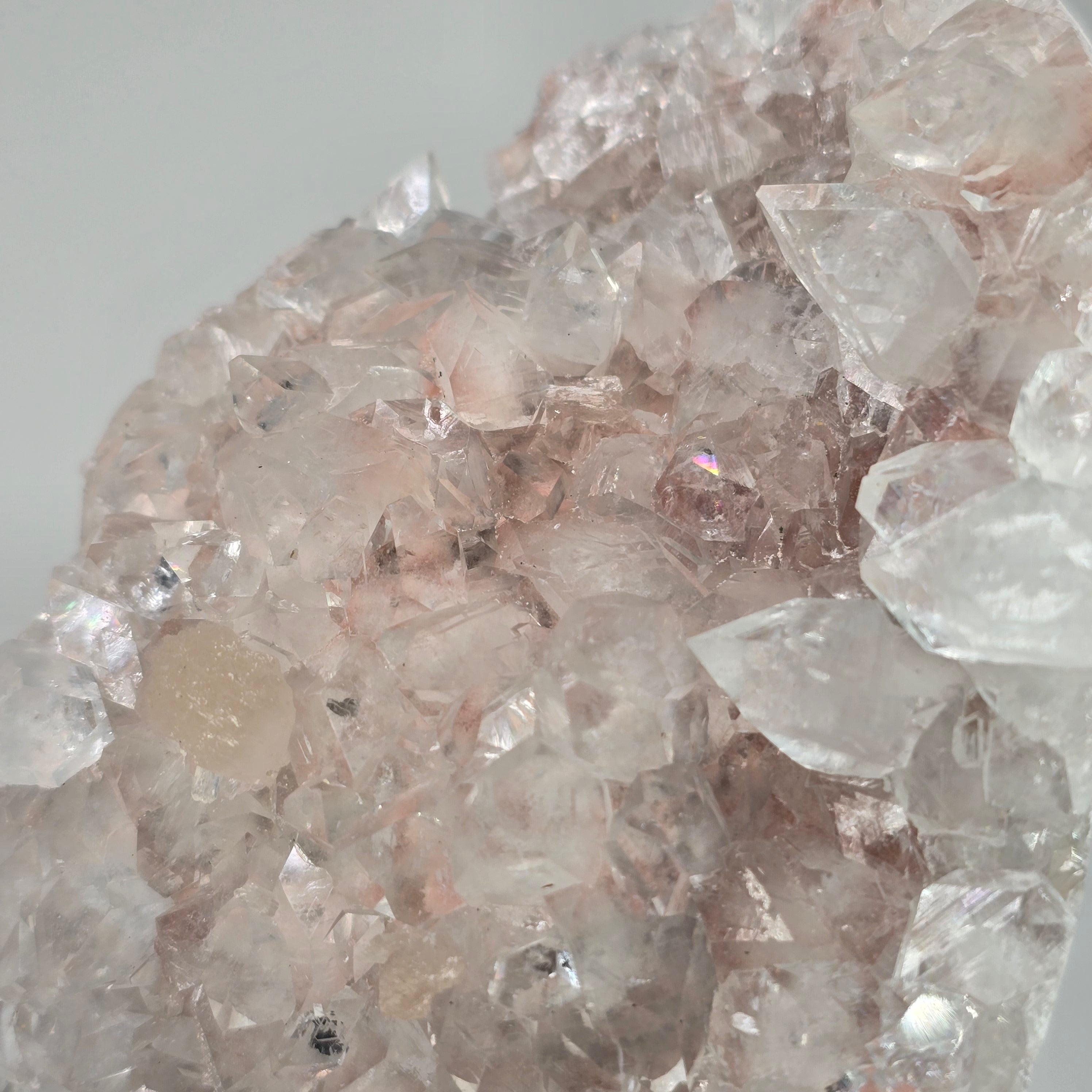 "Cherry Blossom" Diamond Apophyllite with Pink Chalcedony & Stilbite Specimen #8 from Pune District, India