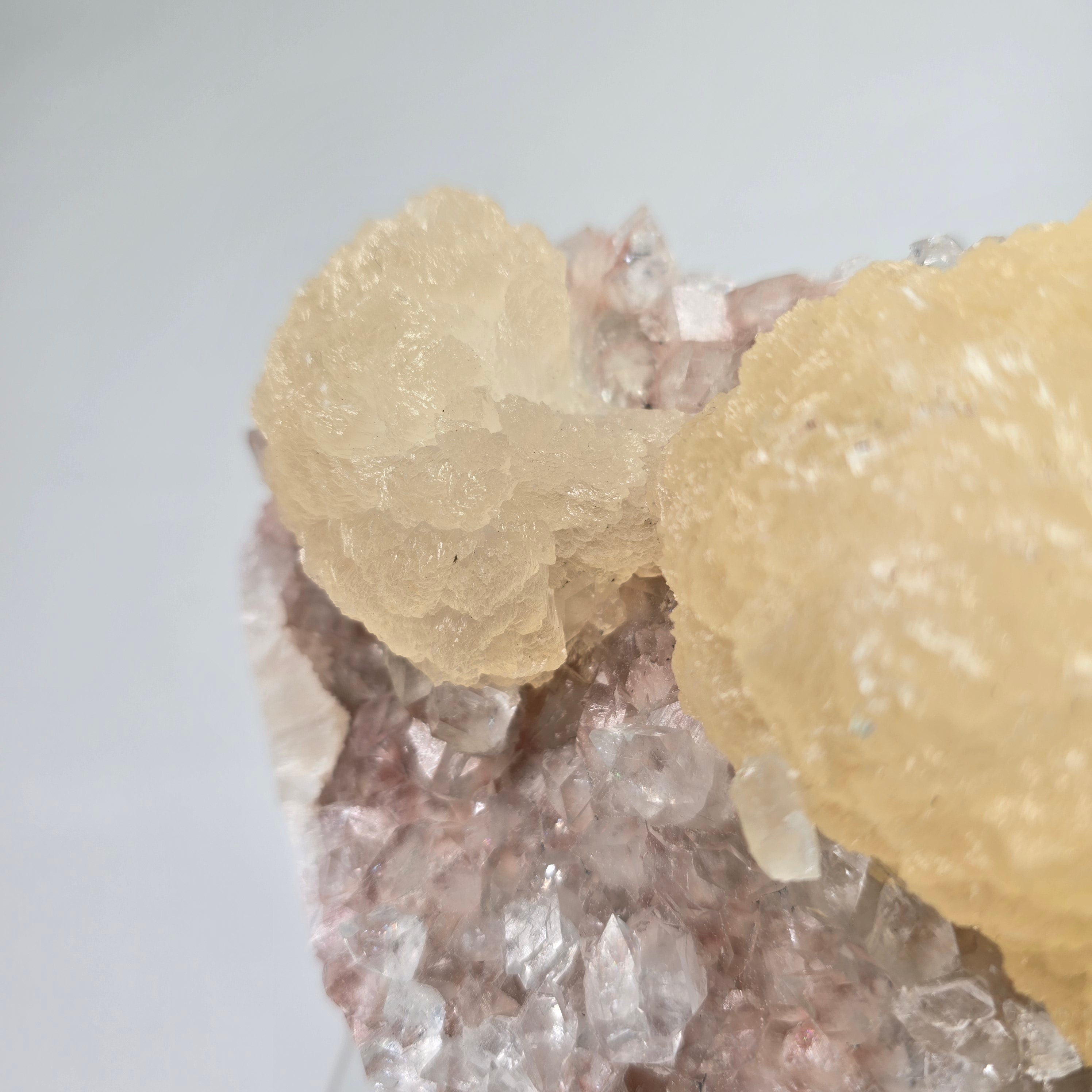 "Cherry Blossom" Diamond Apophyllite with Pink Chalcedony & Stilbite Specimen #10 from Pune District, India