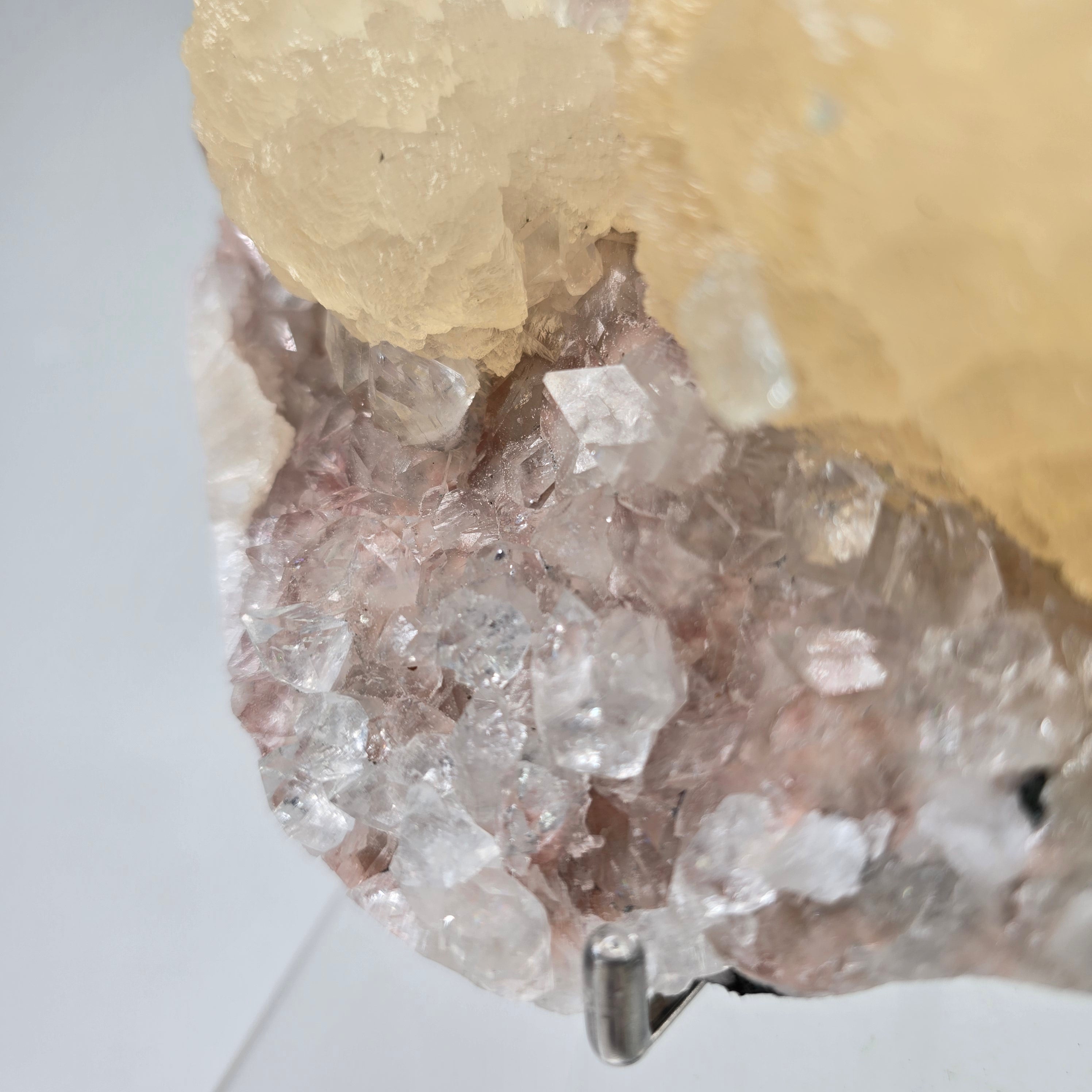 "Cherry Blossom" Diamond Apophyllite with Pink Chalcedony & Stilbite Specimen #10 from Pune District, India