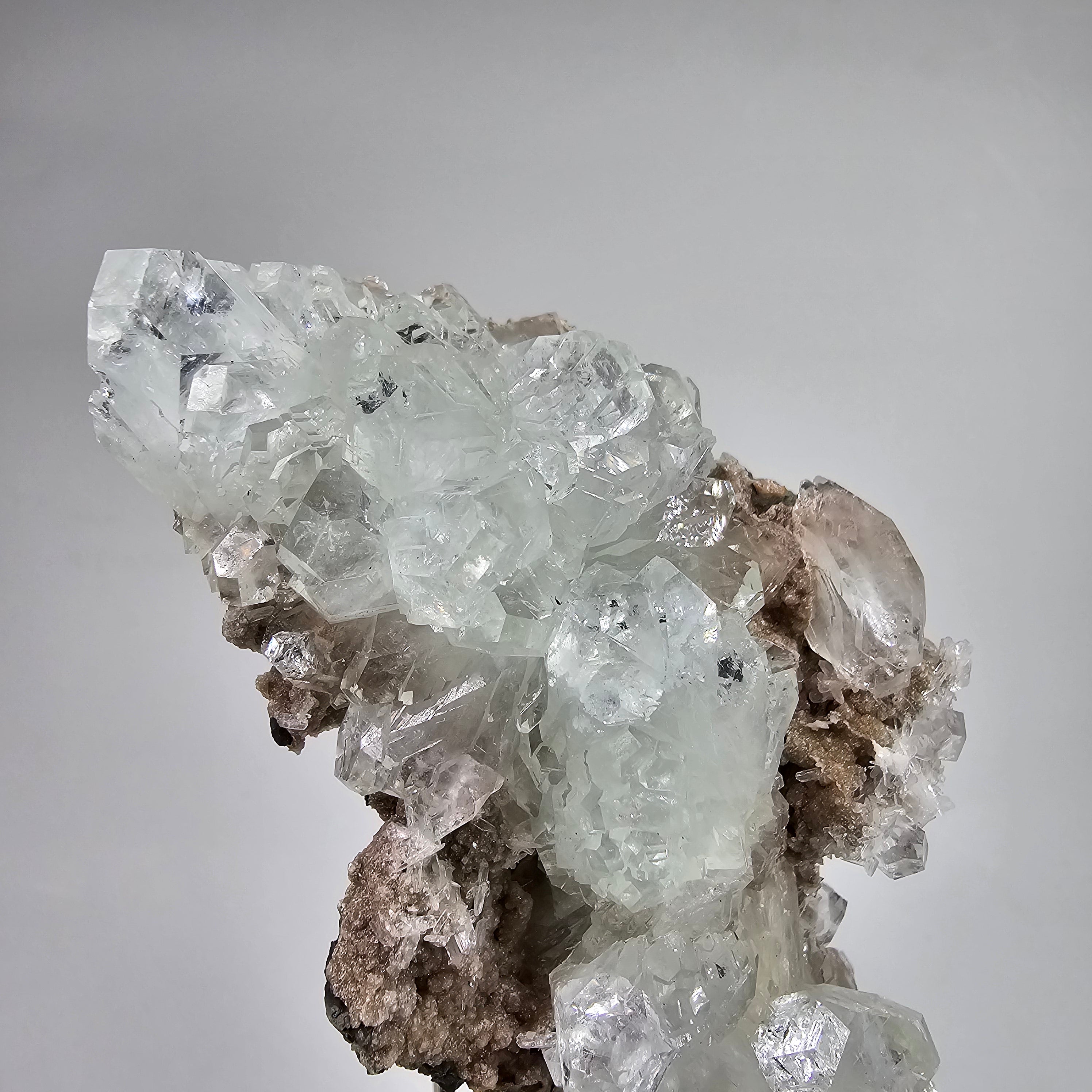 "Cherry Blossom" Diamond Apophyllite with Pink Chalcedony & Stilbite Specimen #11 from Pune District, India