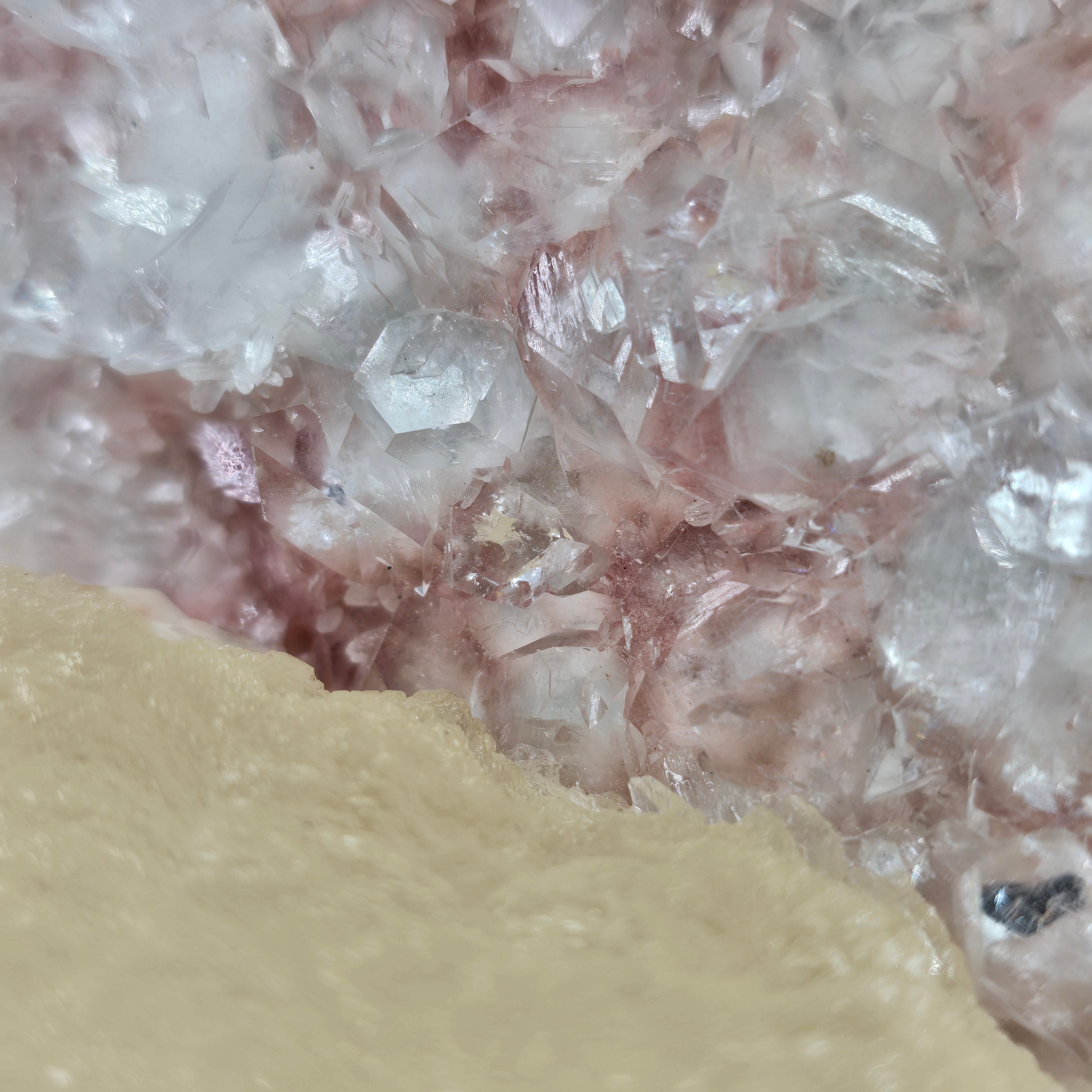 "Cherry Blossom" Diamond Apophyllite with Pink Chalcedony & Stilbite Specimen #13 from Pune District, India