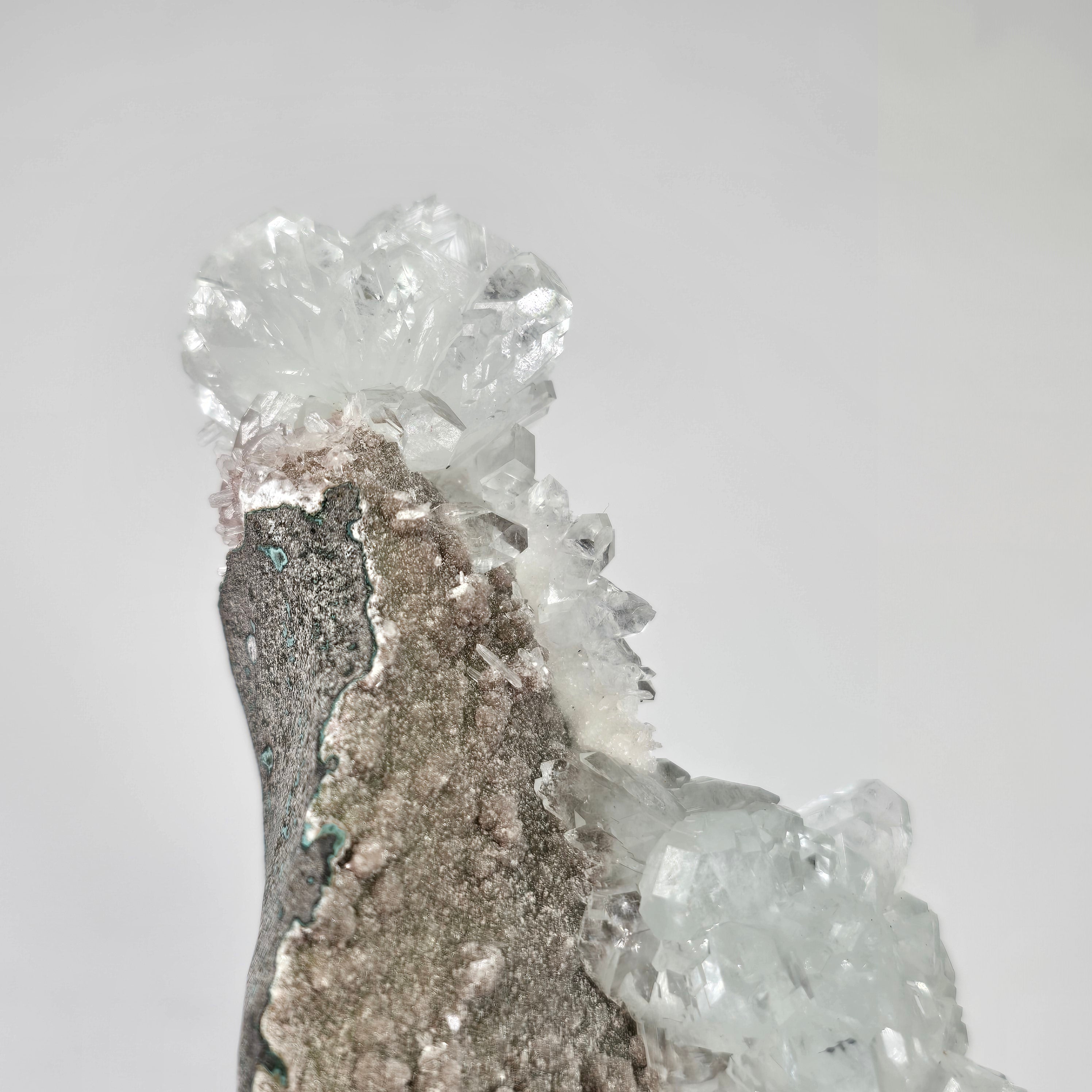 "Cherry Blossom" Diamond Apophyllite with Pink Chalcedony & Stilbite Specimen #14 from Pune District, India