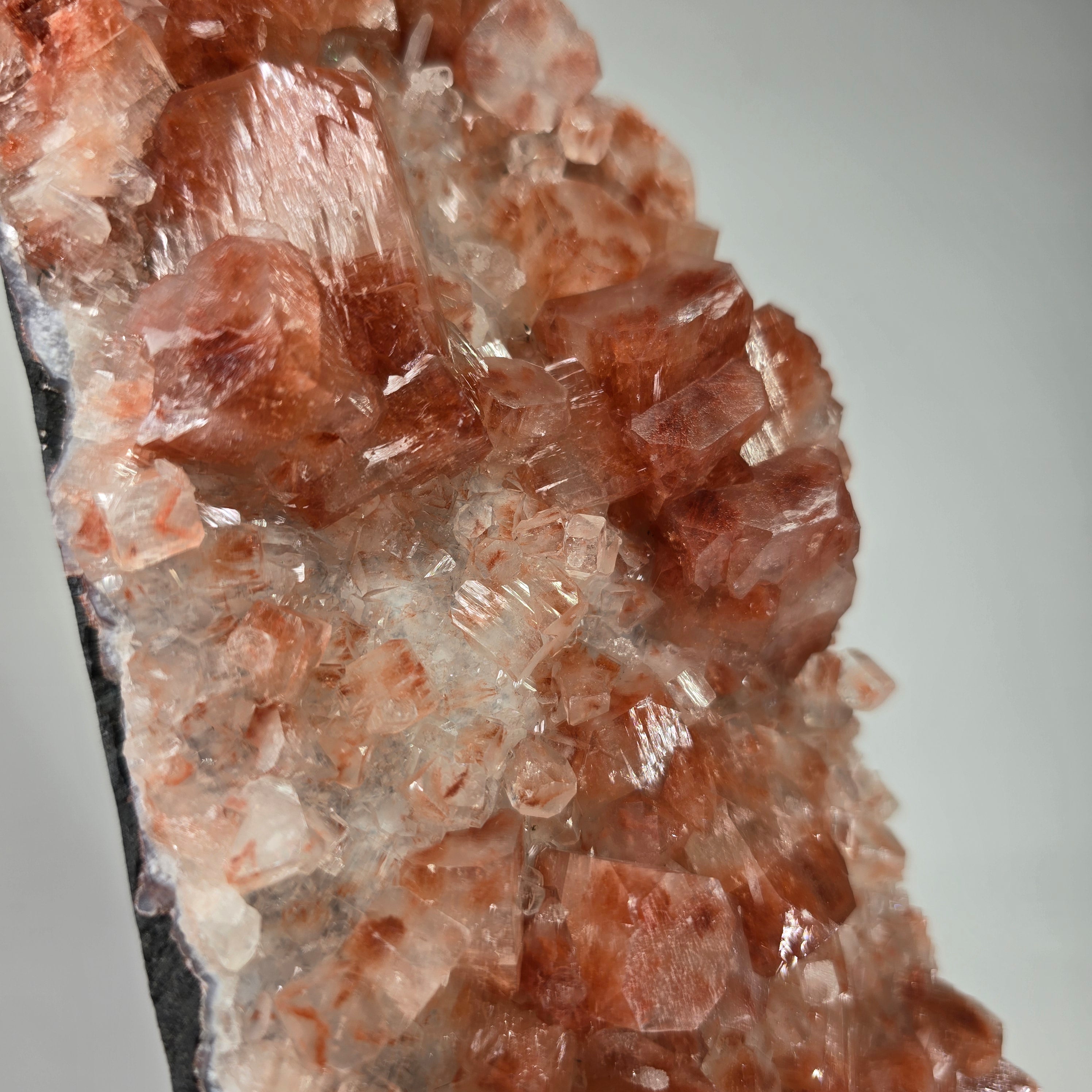 "Bloody Apophyllite" Hematite Included Apophyllite on Chalcedony #3 from Nashik District, India