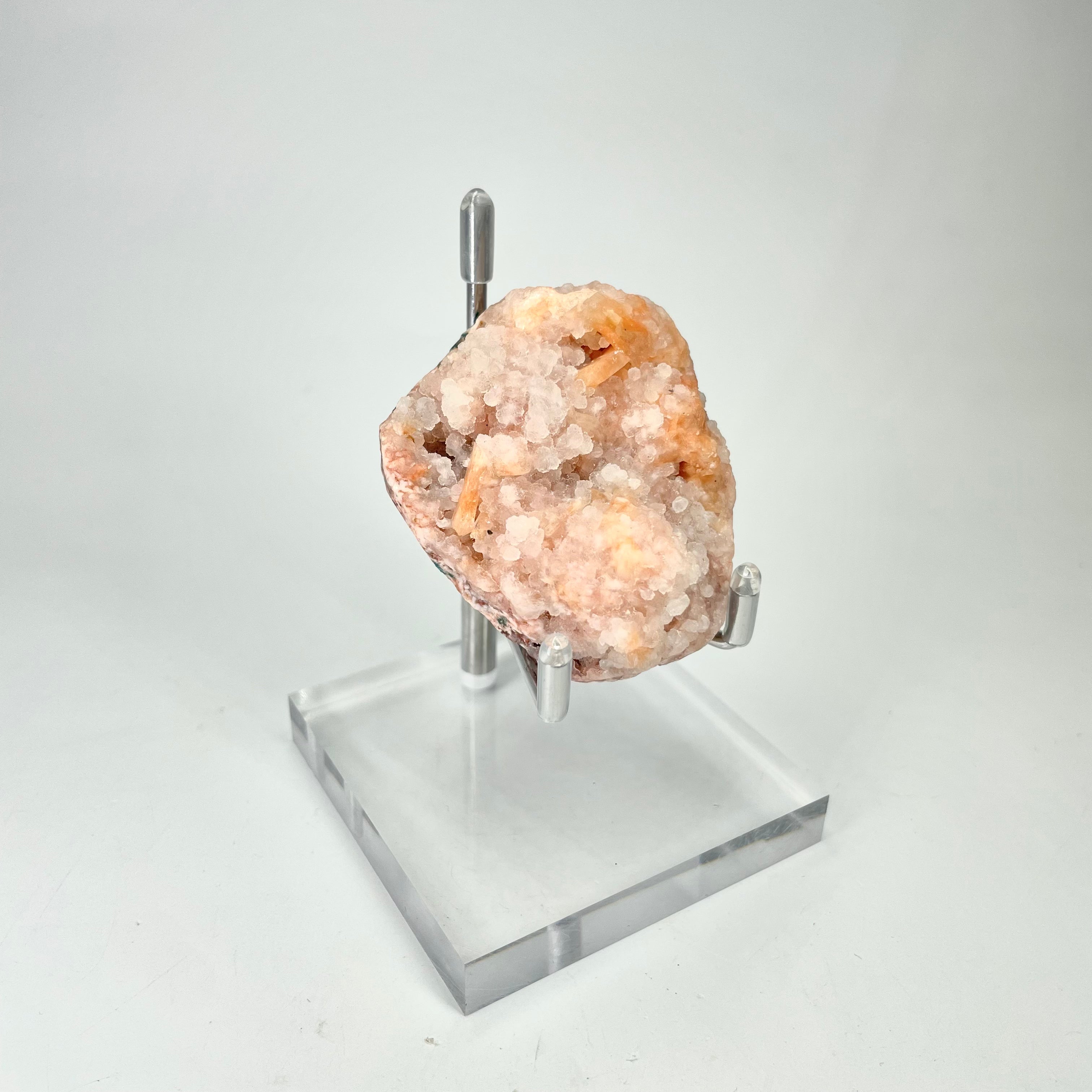 Pink Chalcedony with Stilbite Specimen #1 from Jalgaon District, Maharashtra, India #014