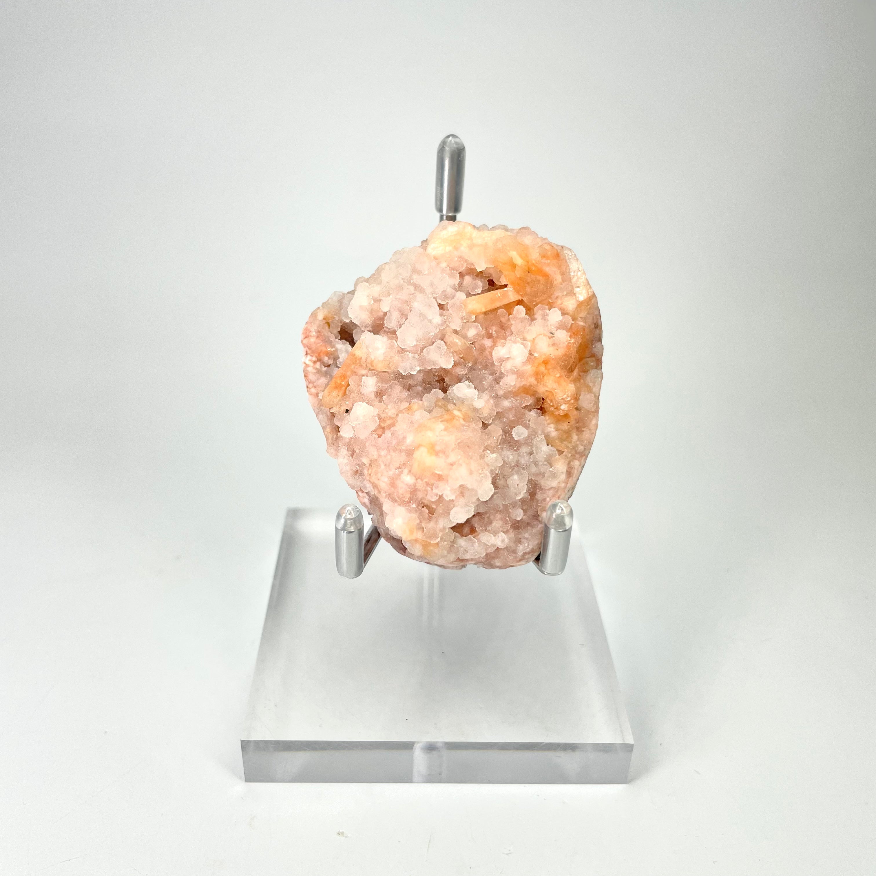 Pink Chalcedony with Stilbite Specimen #1 from Jalgaon District, Maharashtra, India #014