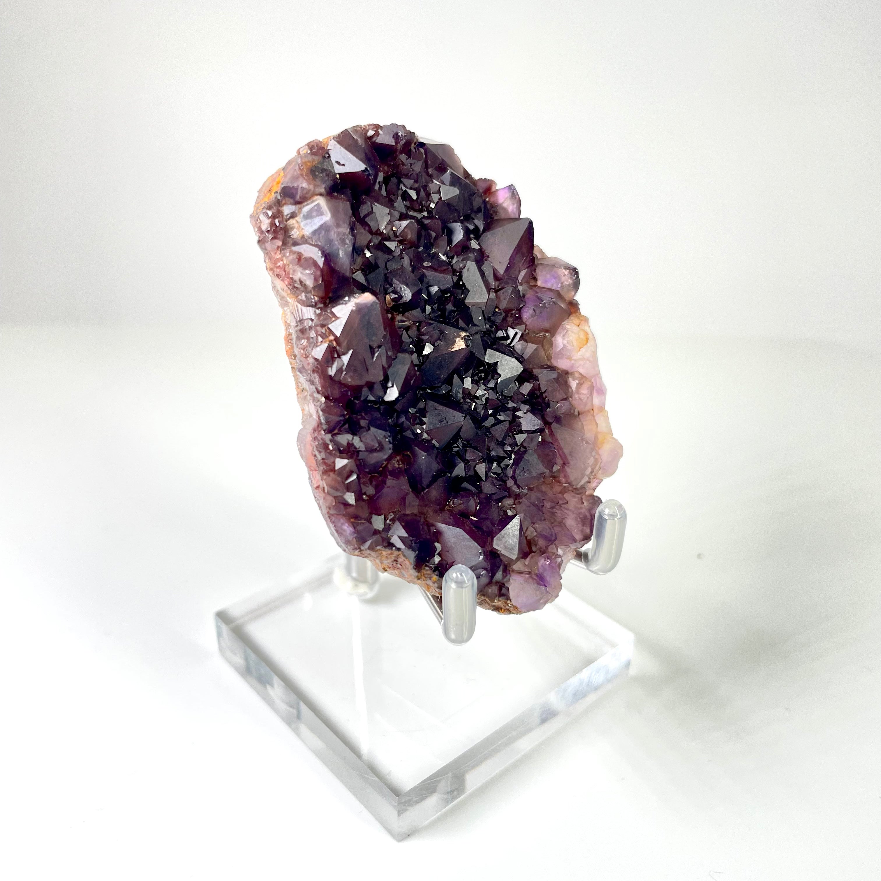 Alien Amethyst 2024 Pocket aka Hematite Included Amethyst Elestials from Hyderabad, India Specimen #28