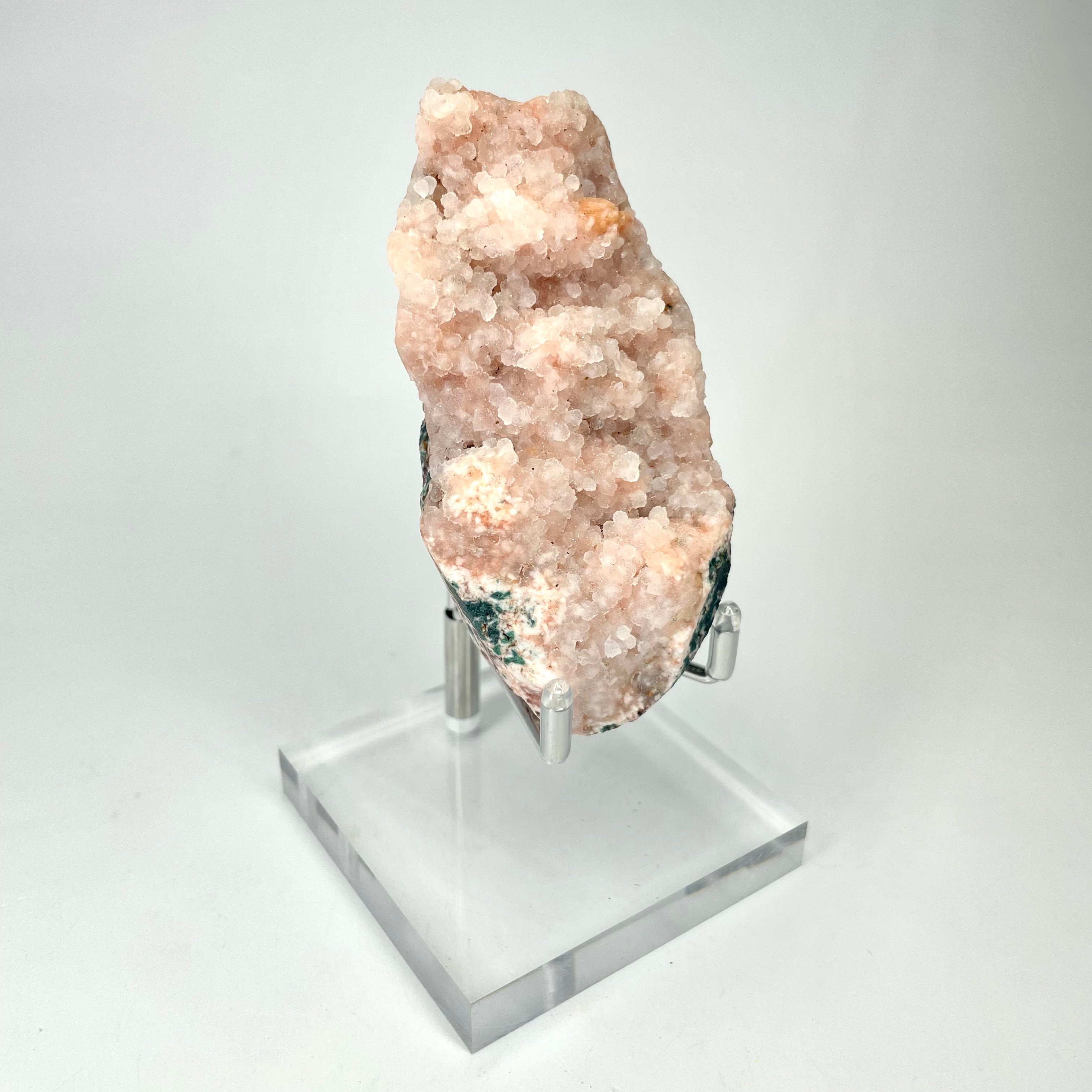 Pink Chalcedony with Stilbite Specimen #1 from Jalgaon District, Maharashtra, India #020