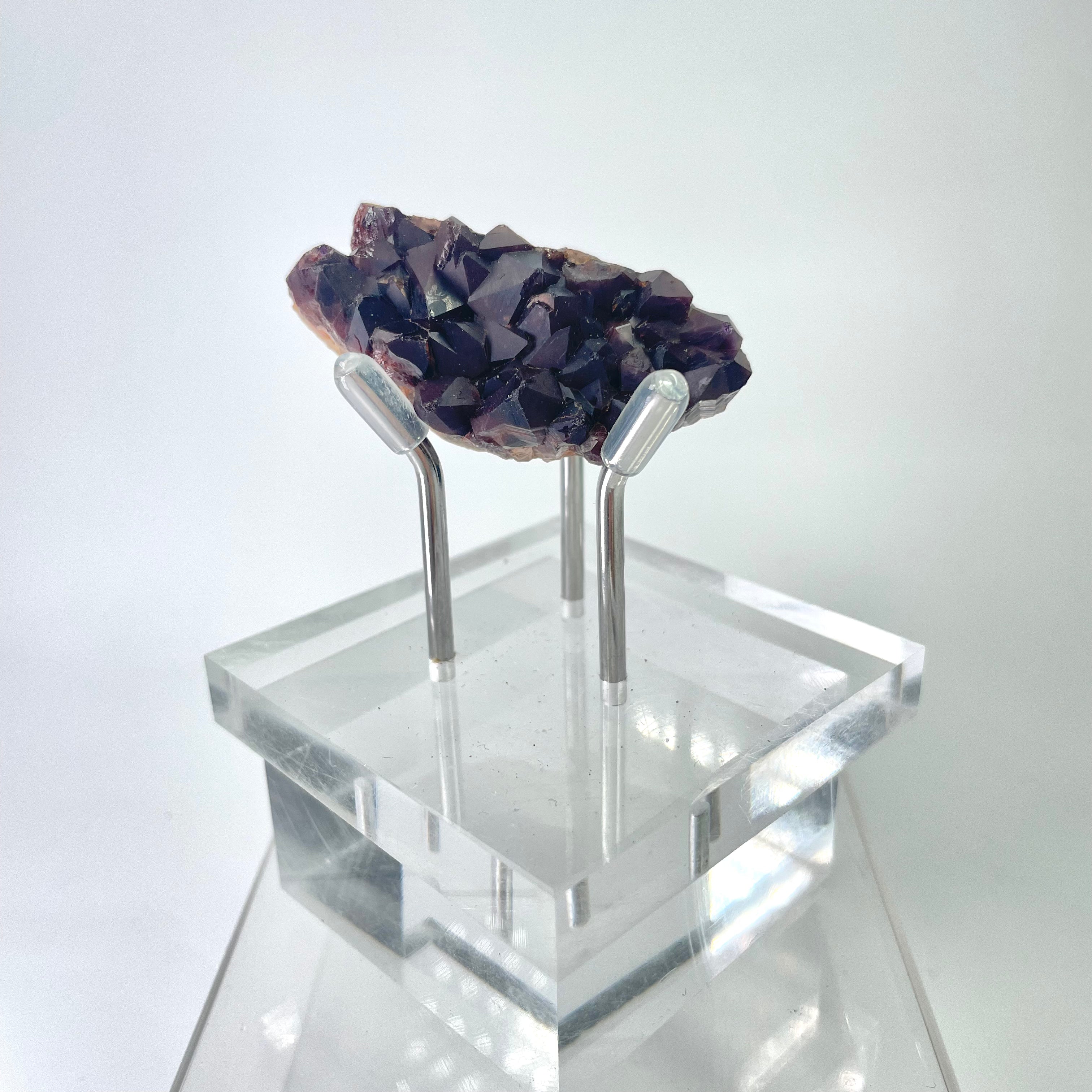 Alien Amethyst 2024 Pocket aka Hematite Included Amethyst Elestials from Hyderabad, India Specimen #37